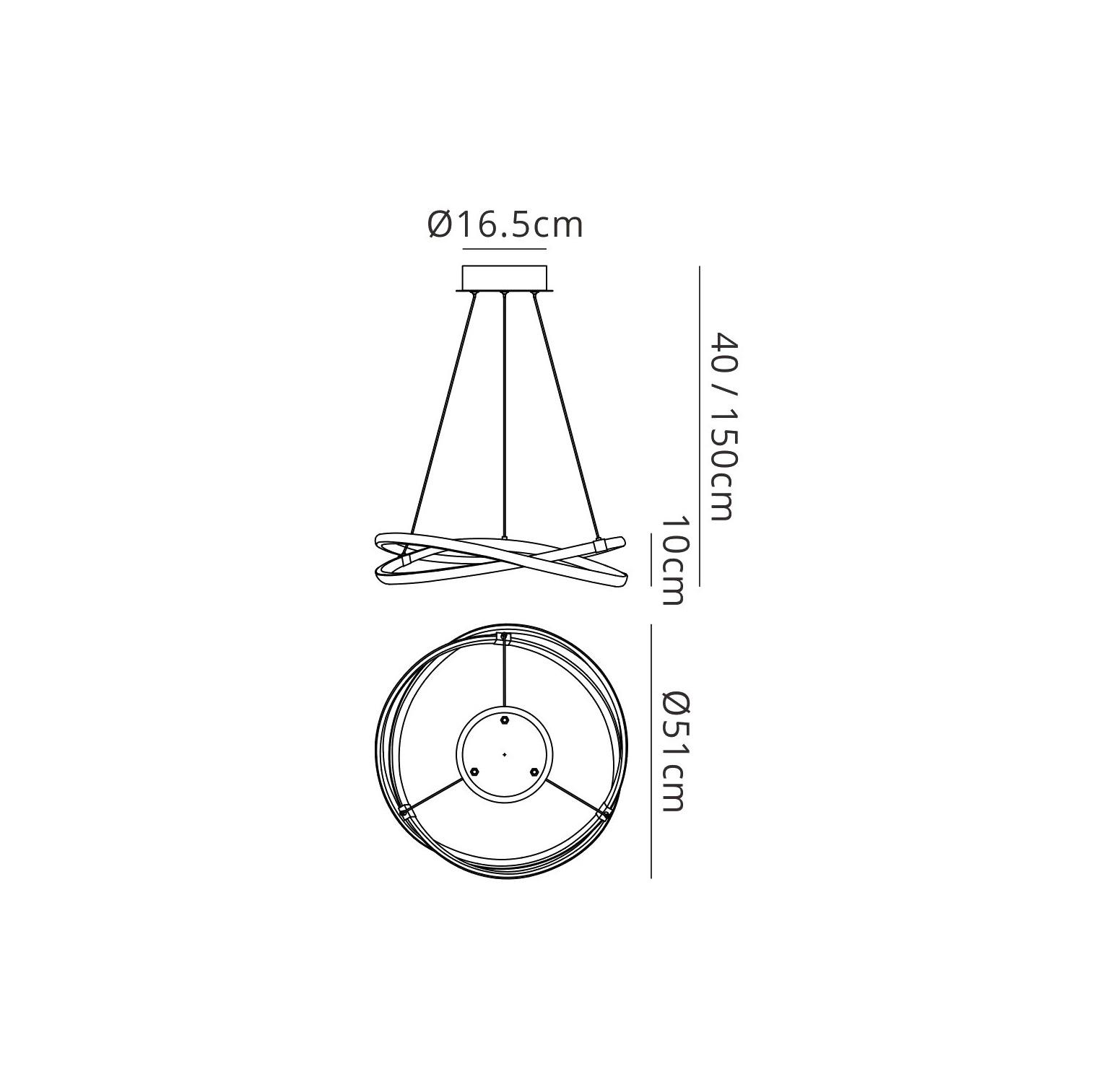 Infinity 51cm Blanco Pendant 42W LED 2800K, 3400lm, Dimmable White/White Acrylic, 3yrs Warranty
