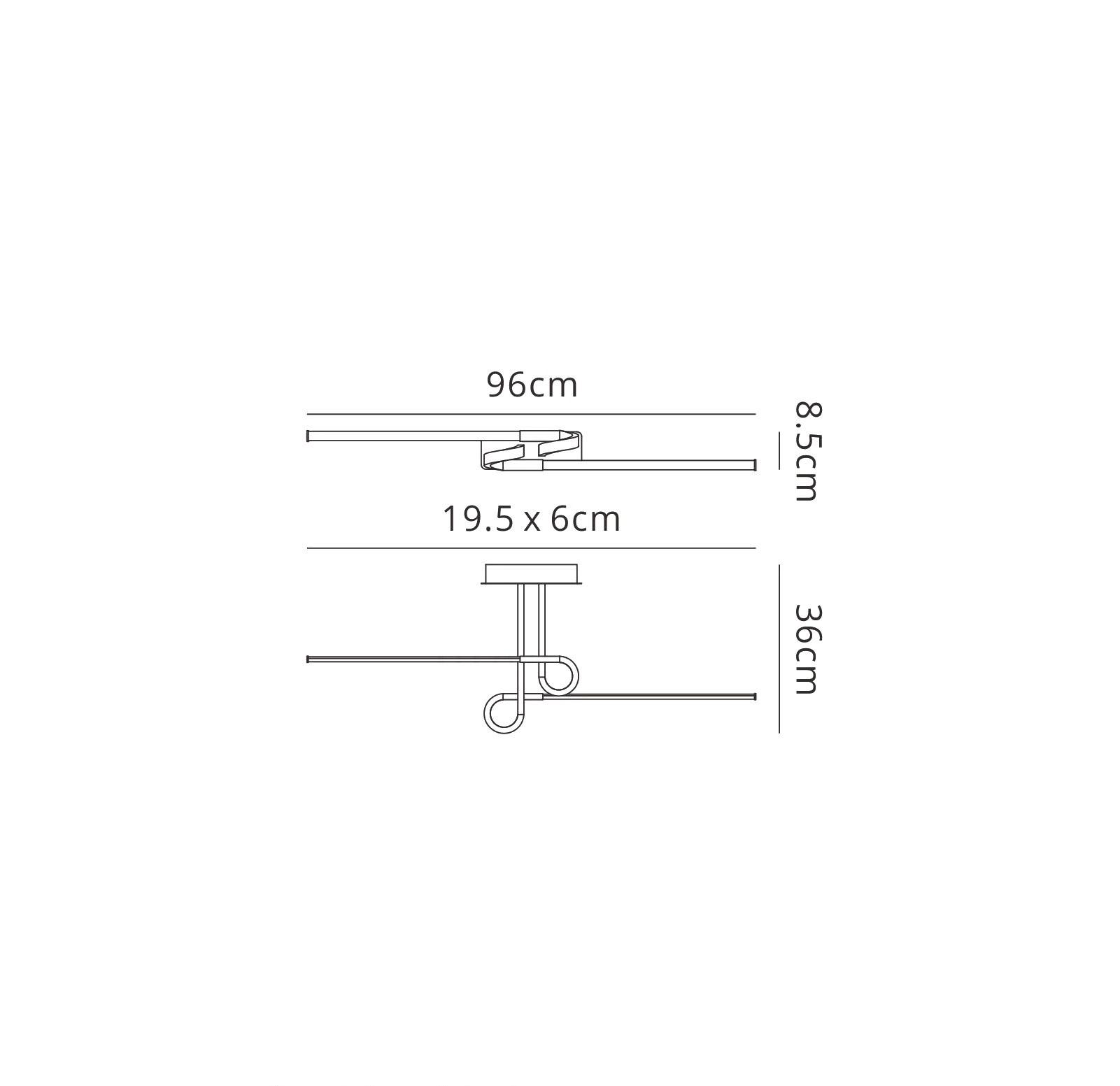 Cinto Linear Ceiling 20W LED, 3000K, 1600lm, Polished Chrome, 3yrs Warranty
