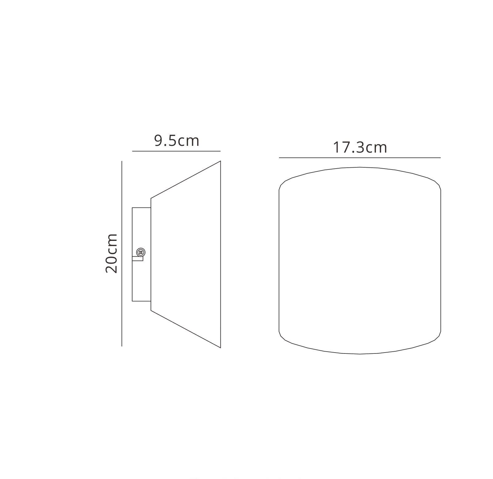Asimetric Wall Light Curved, 1 x GX53 (Max 20W, Not Included), White