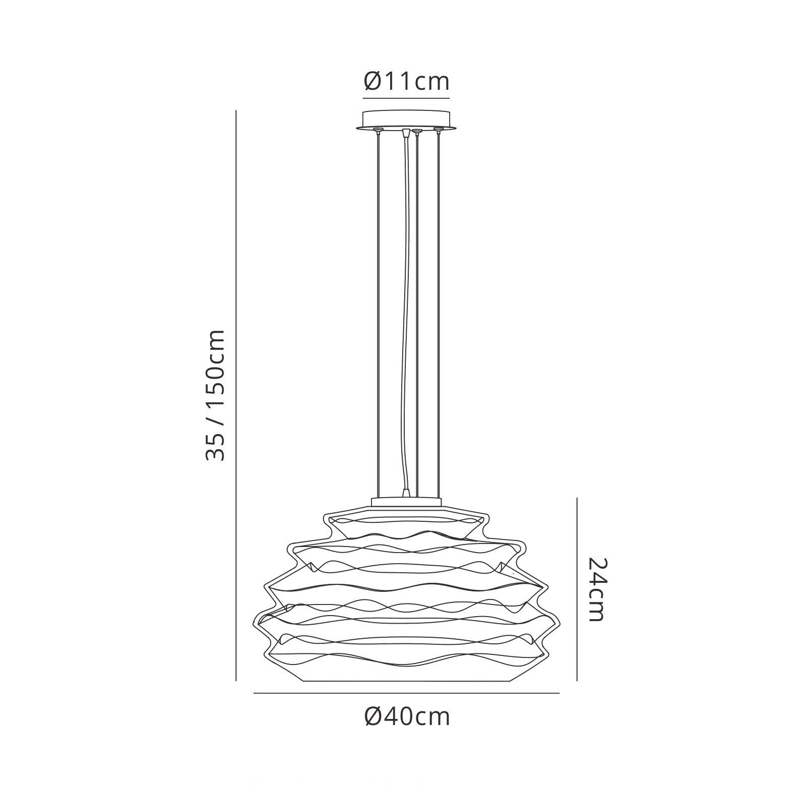 Nubole Pendant 40cm Round, 1 x E27 (Max 60W), Opal White