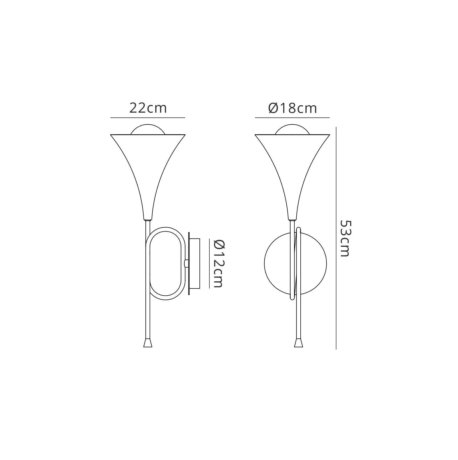 Jazz Wall Lamp, 1 x E27 (Max 20W), Gold Painting