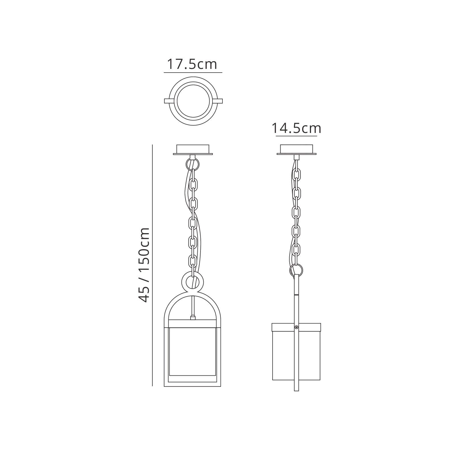 Maya 17.5cm Pendant, 1 x E27, IP54, Anthracite, 2yrs Warranty
