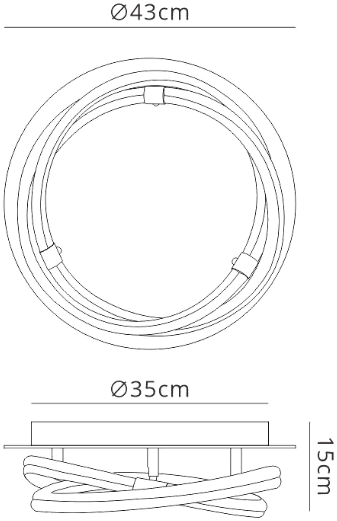 Infinity II 43cm Ceiling, 30W LED, 3000K, 2250lm, IP20, Chrome/White Acrylic/Clear Mirror, 3yrs Warranty
