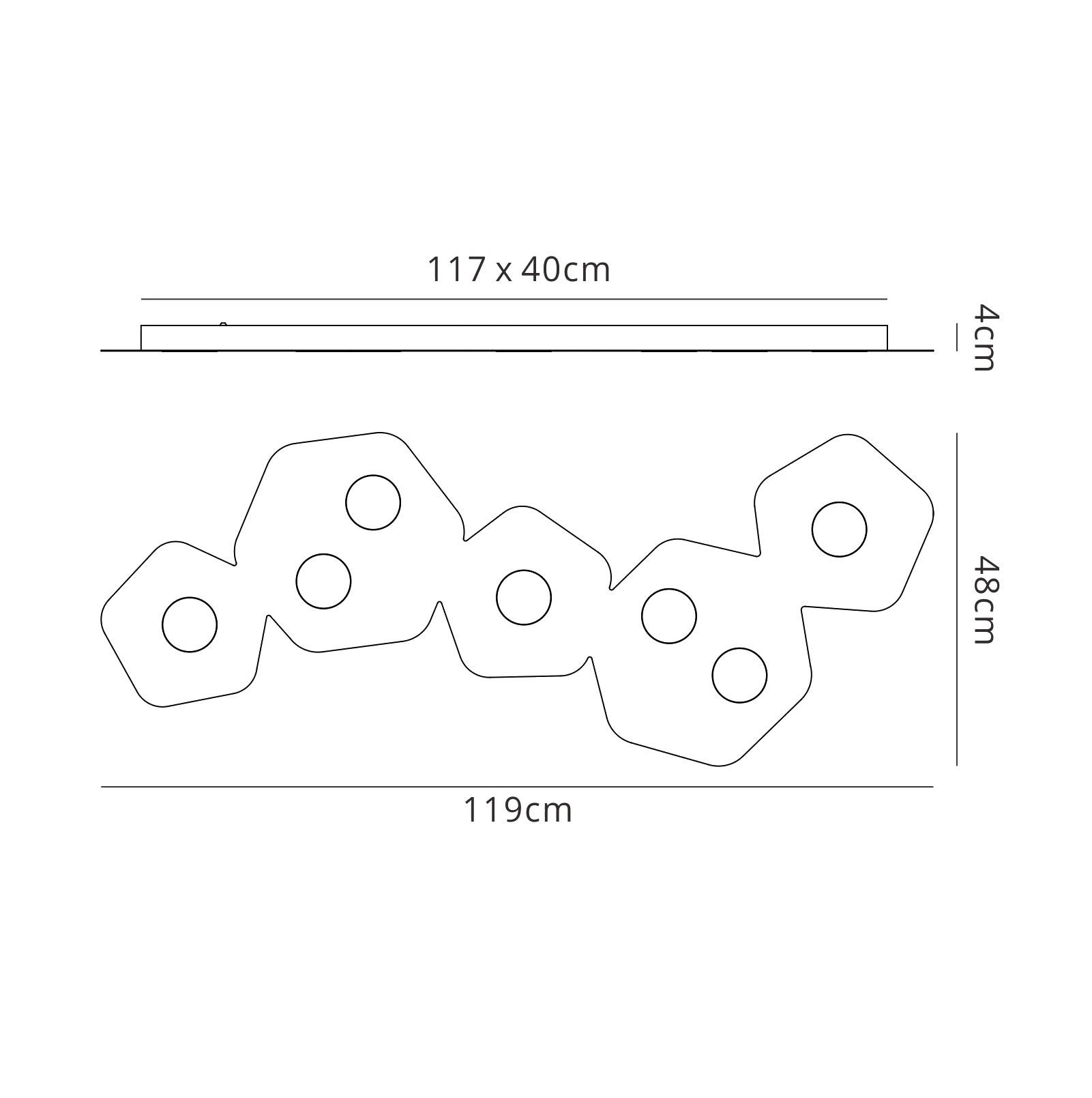 Area Linear Ceiling, 7 x GX53 (Max 9W, Not Included), Sand White
