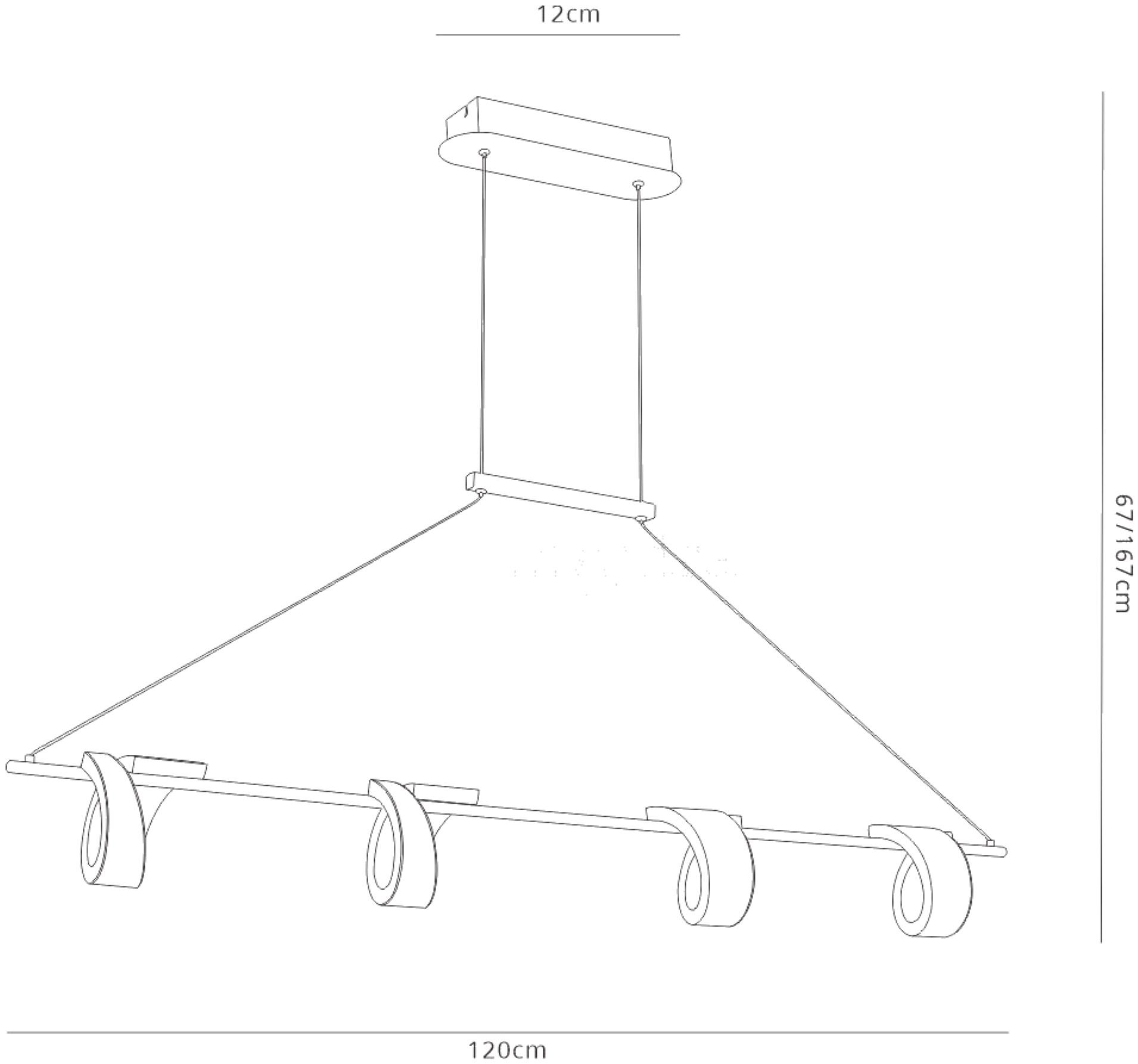 Tsunami 4 Light Linear Pendant , 48W LED, 3000K, 3600lm, Sand White, 3yrs Warranty