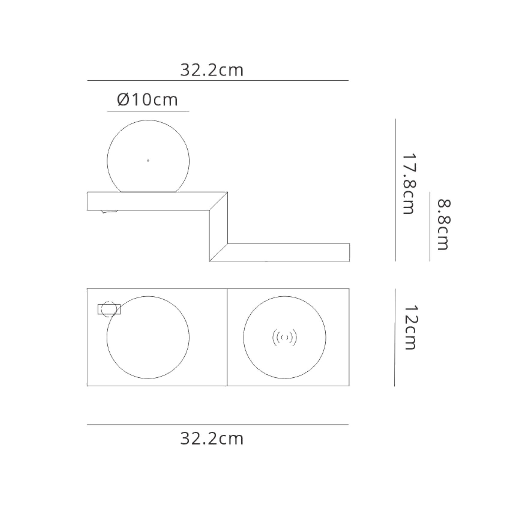 Zanzibar Wall Lamp Switched Globe With Mobile Phone Induction Charger