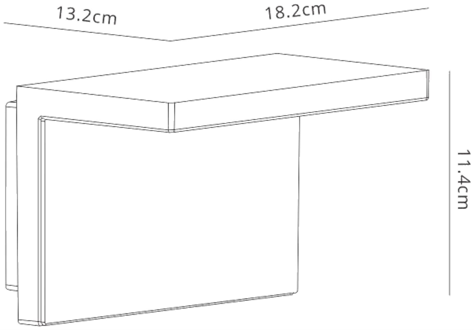 Ruka Wall Lamp, 13W LED, 3000K, 850lm, IP54, Anthracite/Walnut, 3yrs Warranty