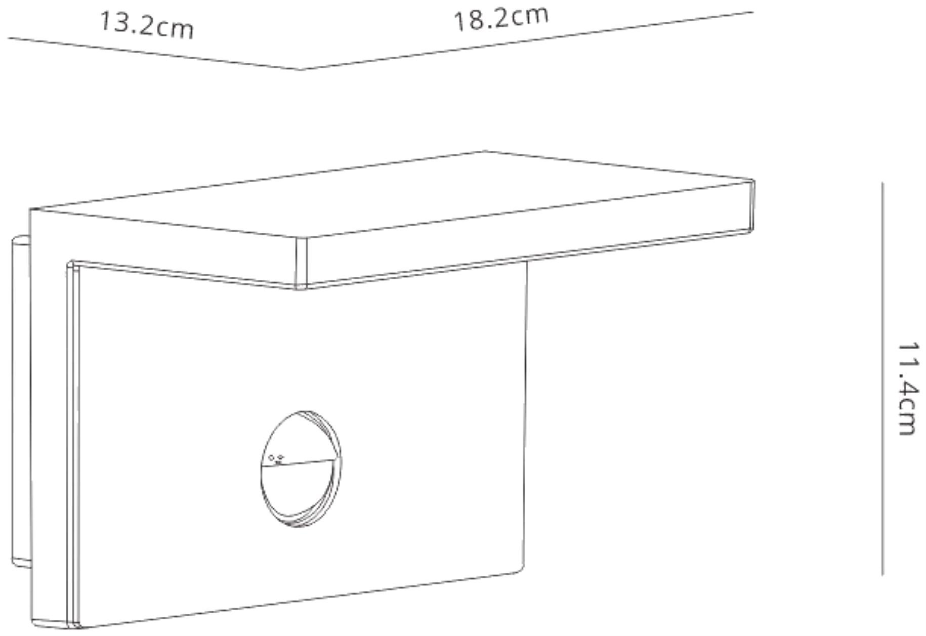 Ruka PIR Motion Sensor Wall Lamp, 15W LED, 3000K, 900lm, IP54, Anthracite/Walnut, 3yrs Warranty