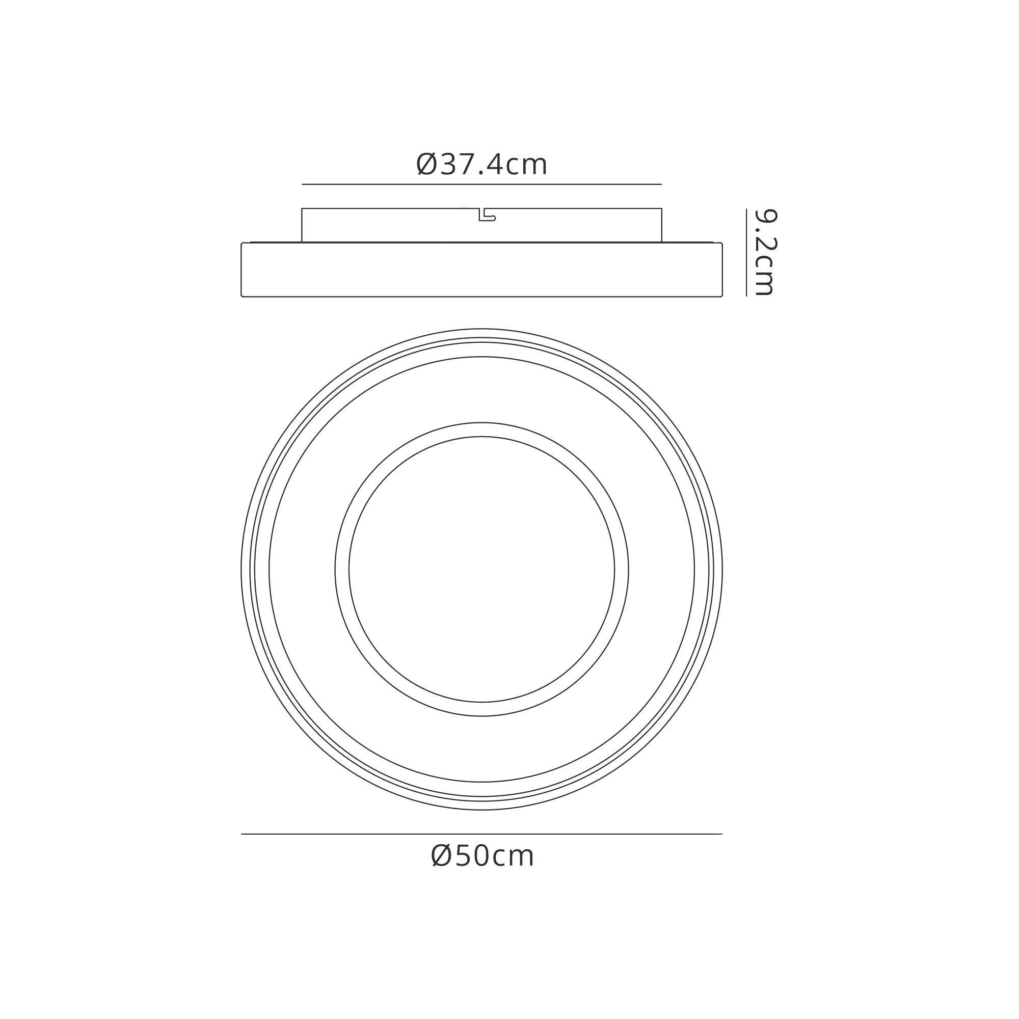Moca Flush 50cm Round 40W LED 4000K, 2400lm, White / Mocha, 3yrs Warranty