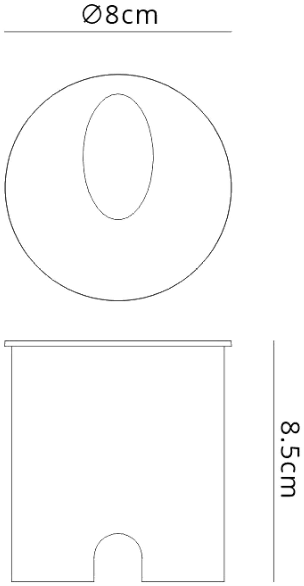 Aspen Recessed Wall Lamp Round Angle