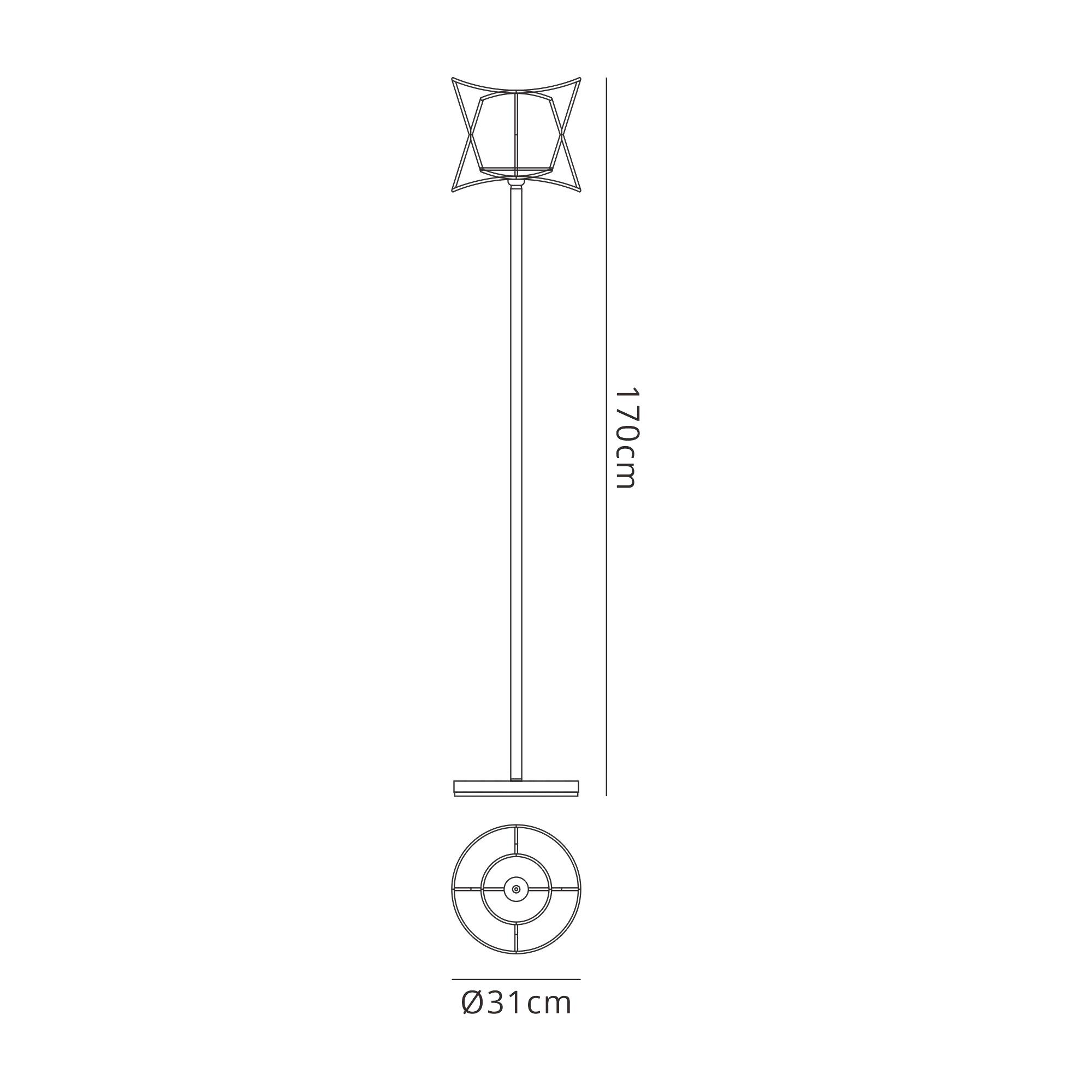 Polinesia Floor Lamp, 1 x E27, IP44, Beige Oscu, 2yrs Warranty