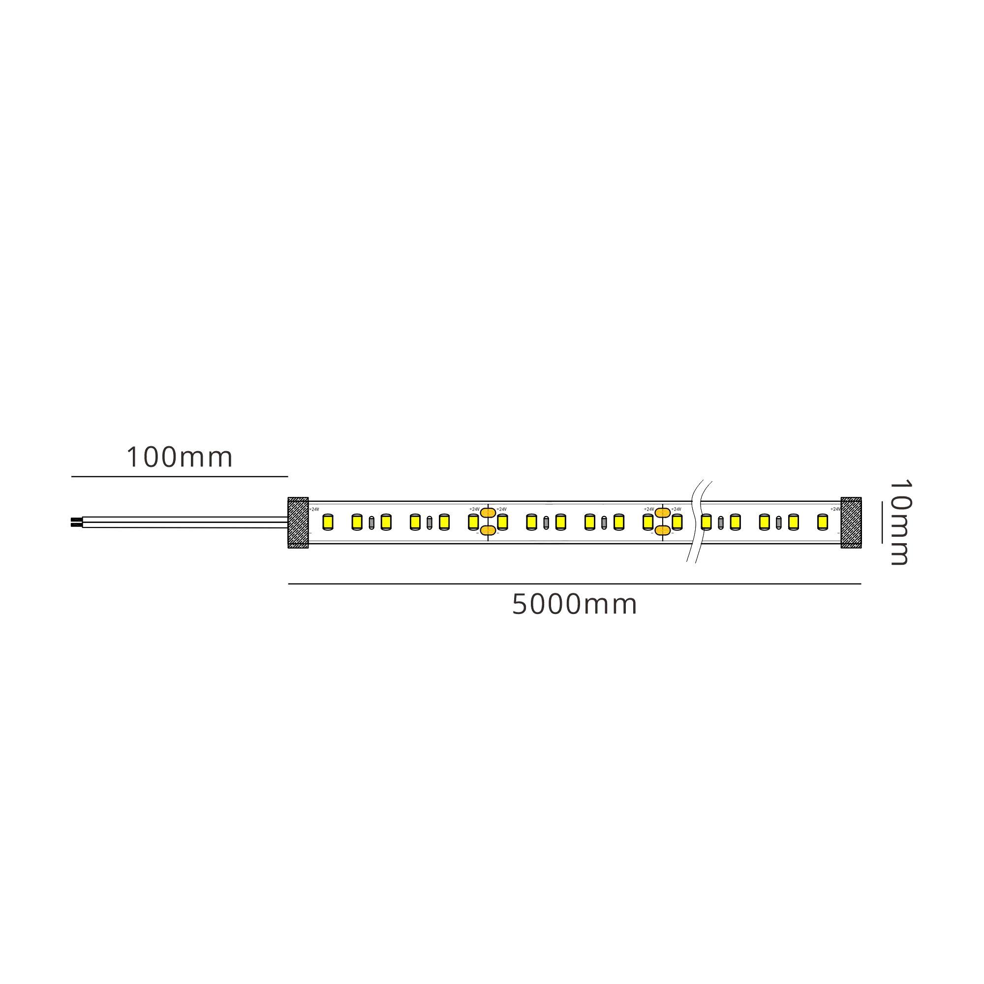 Tiras LED Strips 5m 3000K 120 LED/m 10mm 14.4W/m IP65