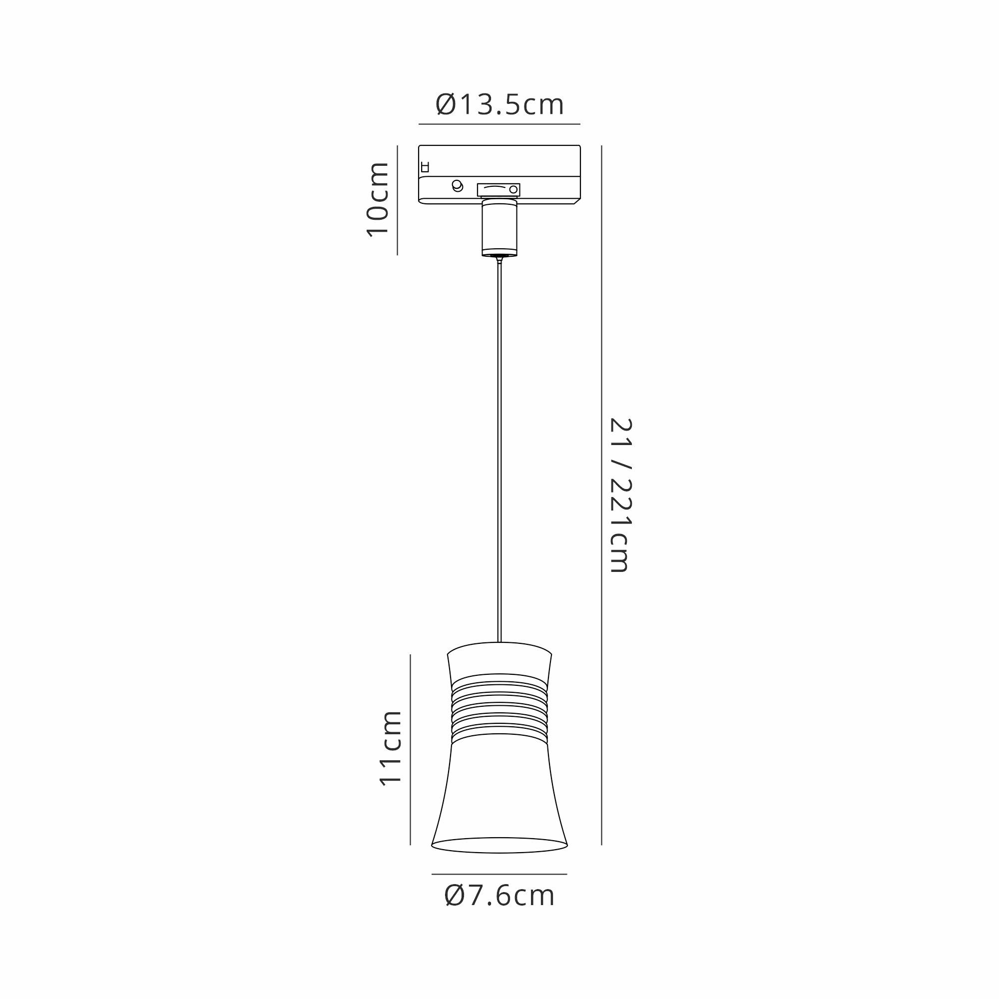 Pagoda Pendant For Track, 12.5W LED, 4000K, 1050lm, Black, 3yrs Warranty