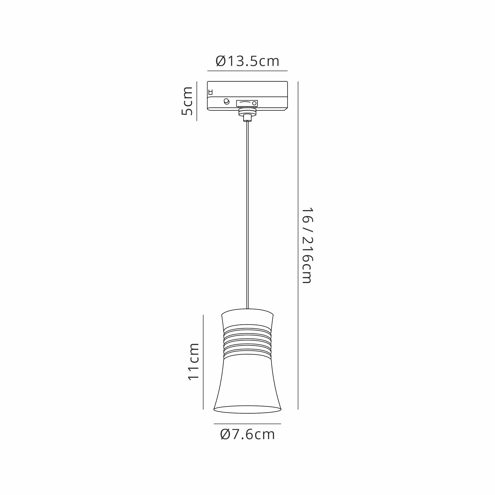 Pagoda Pendant For Track, 1 Light GU10, White