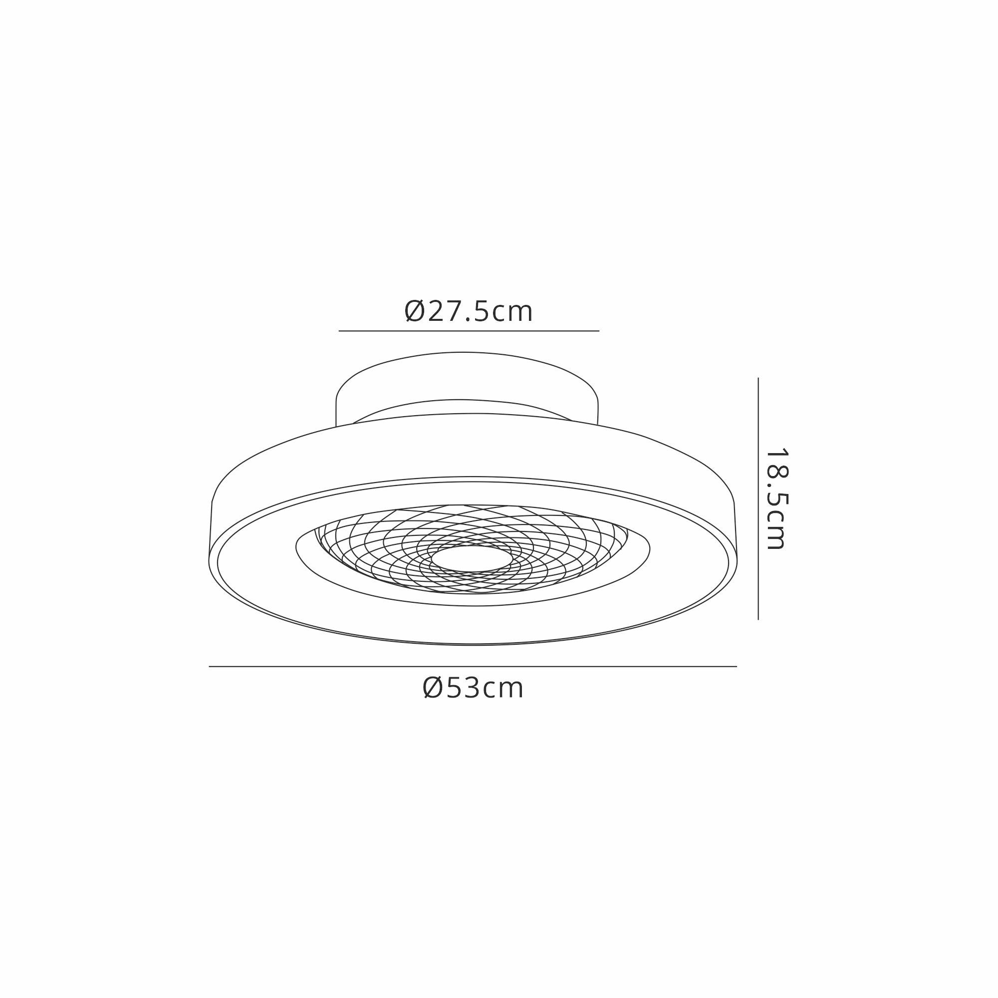 Tibet Mini 53cm 70W LED Dimmable Ceiling Light With 35W DC Reversible Fan Remote, 3900lm, Wood Effect/White, 5yrs Wrnty