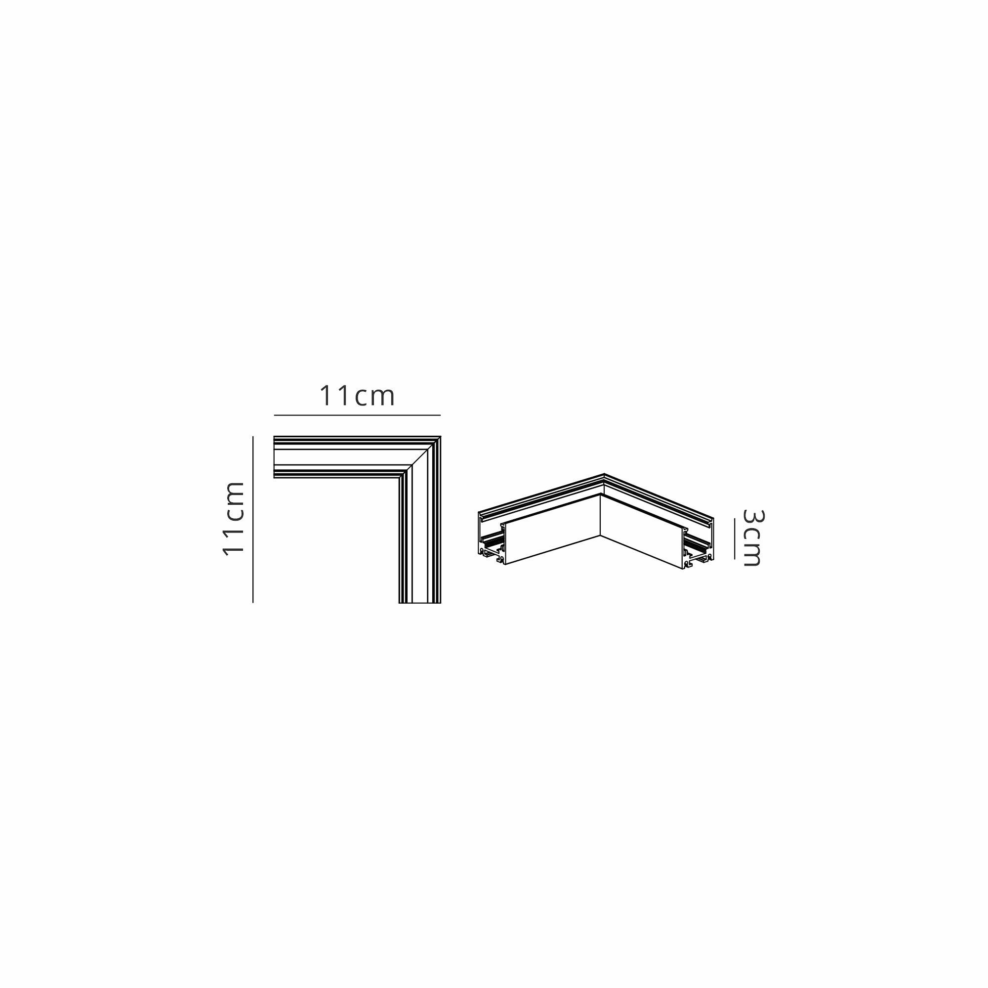 Magneto Shallow Single Connector Surface L-Joint 90º, Black For M8300 & M8301