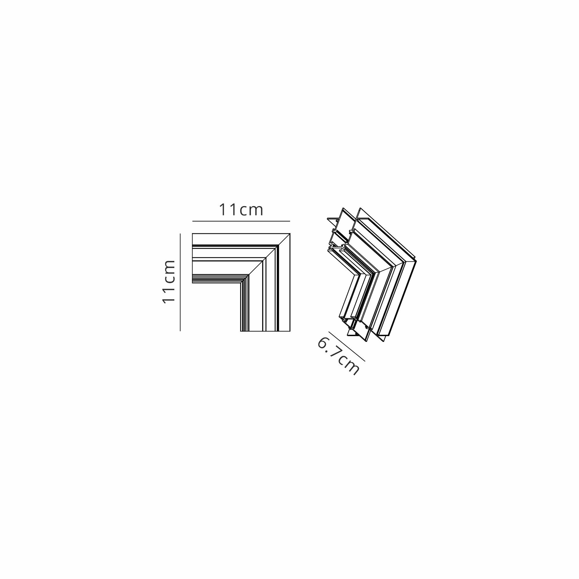 Magneto Recessed L-Joint Wall To Wall Out, Black For M8307/M8308