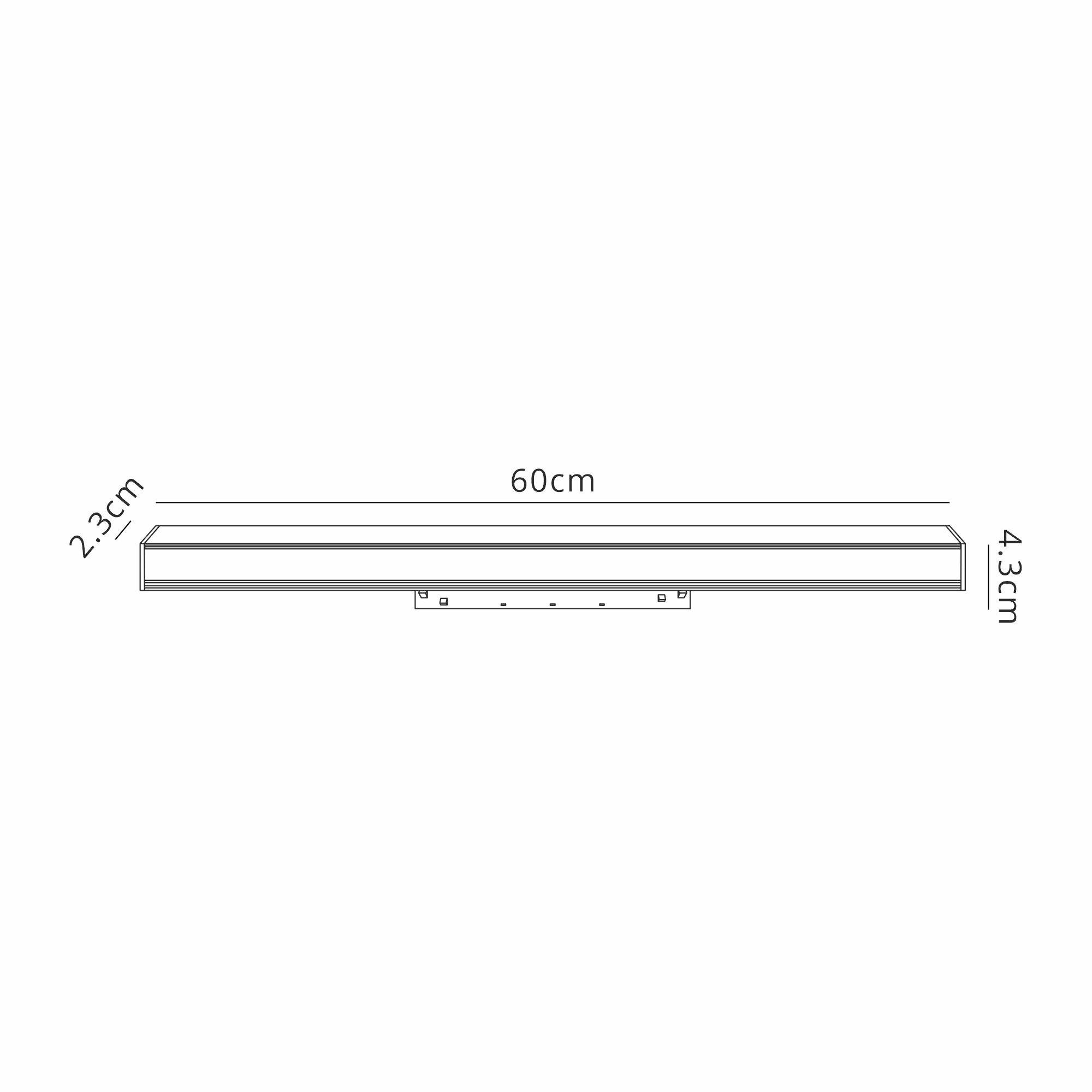 Magneto Linear Light Diffuser Triac Dimmable, 600mm, 16W LED, 3000K, 1280lm. Black, 3yrs Warranty