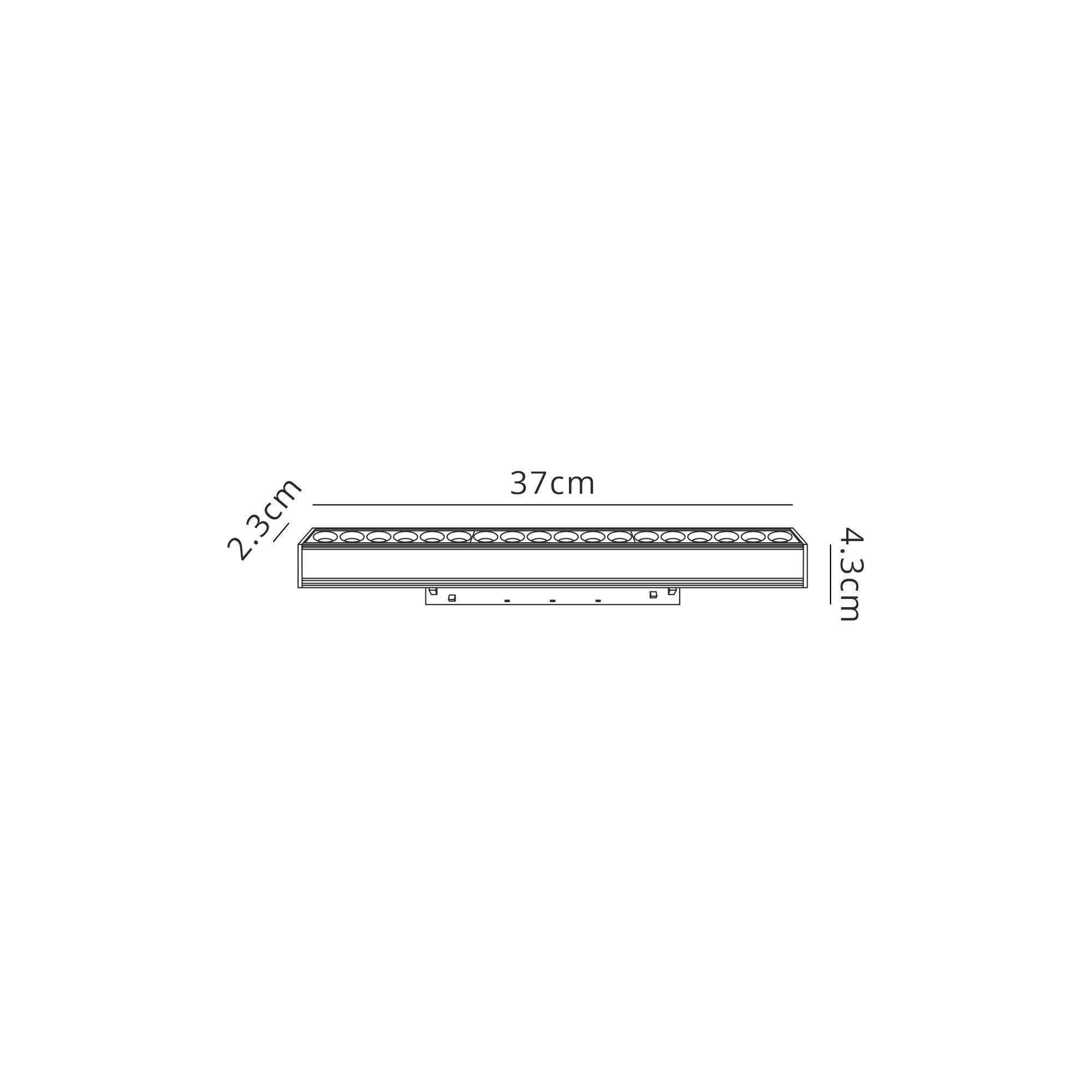 Magneto Linear Light COB Triac Dimmable, 370mm, 18W LED, 3000K, 1440lm, Black, 3yrs Warranty