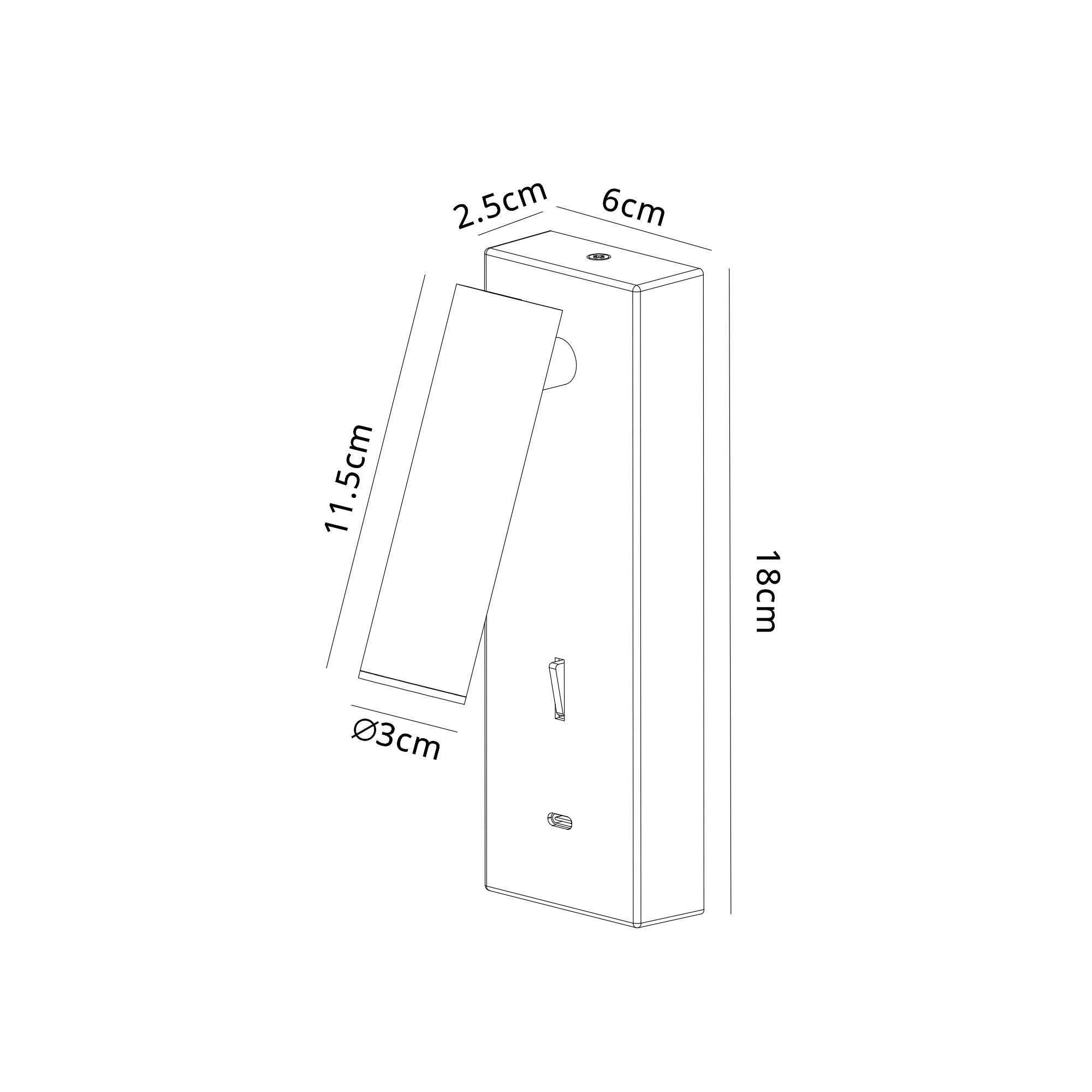 Tarifa II Wall/Reading Light Adjustable With USB-C Socket