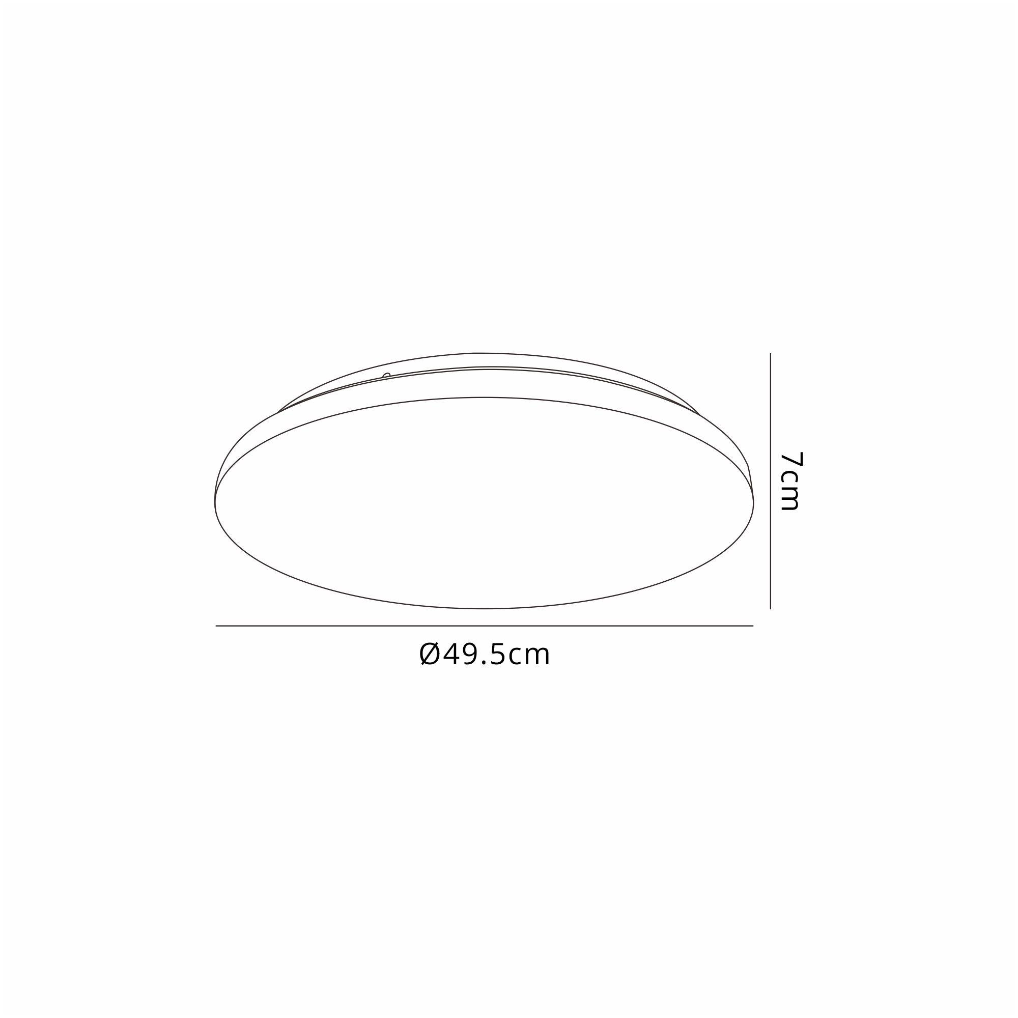 Zero CCT Ceiling 49.5cm Round, 48W LED, On Board CCT Switch 3000/4000/5000K, 4600lm, White, 3yrs Warranty