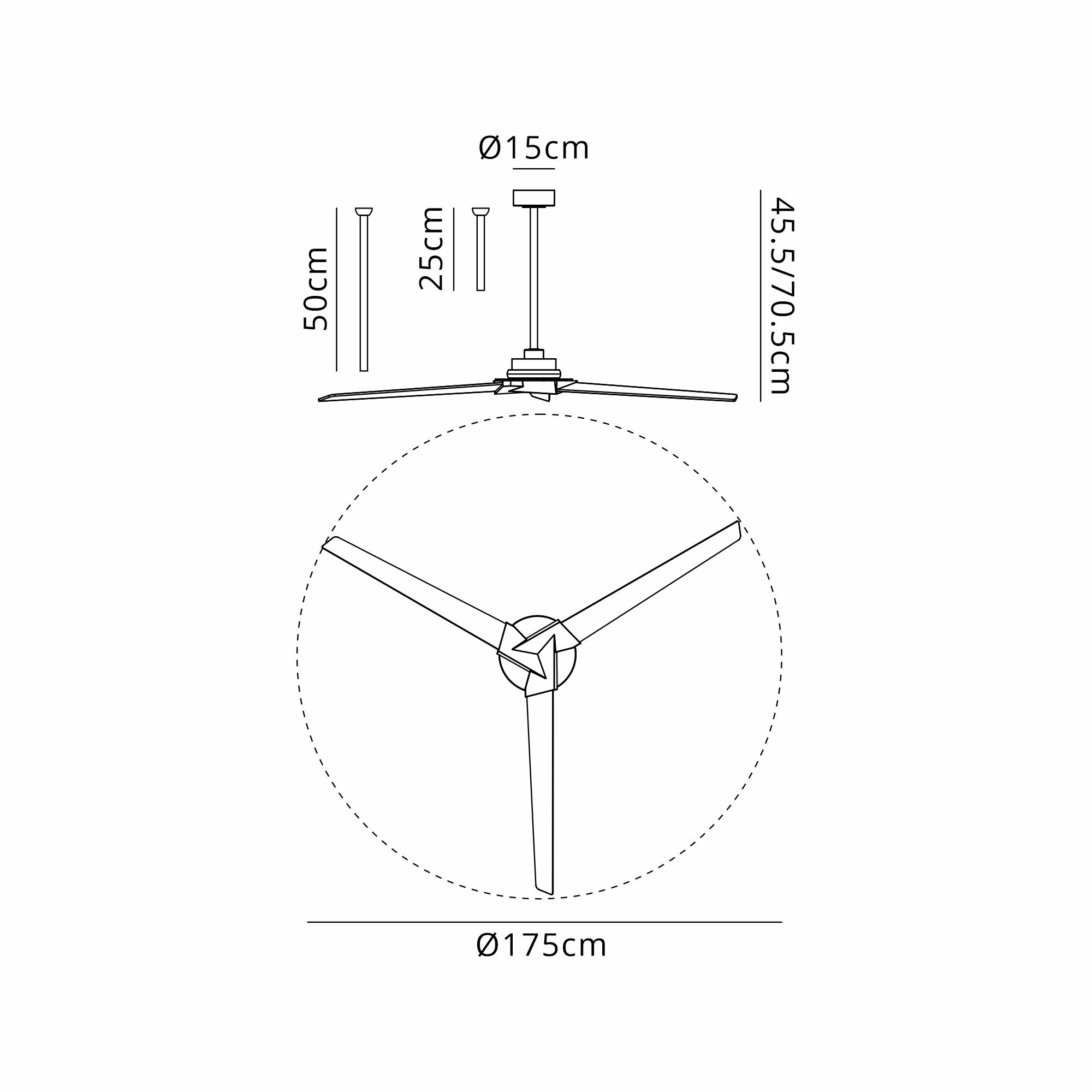 Brisa 175cm 20W LED Dimmable Light With 40W Reversible Fan, 2700-5000K Remote & APP Control, Black, Reversible Blades, 1400lm, IP44, 5yrs Warranty