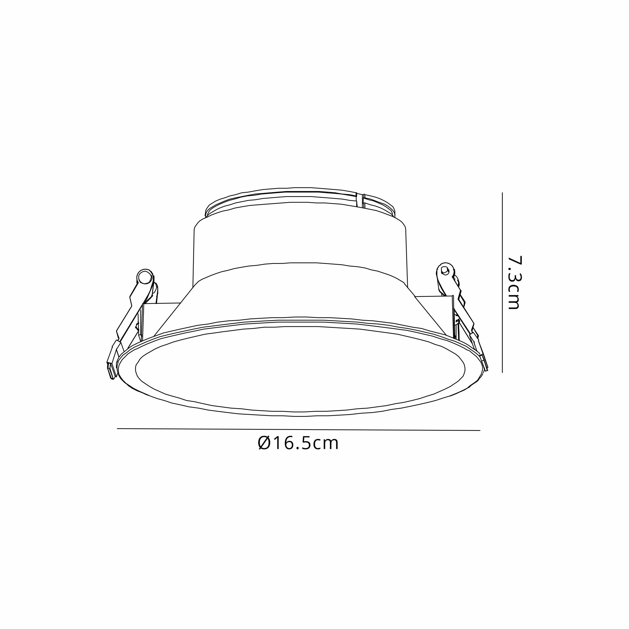 Sunset 165 x 138mm Recessed Base, Cut Out: 150mm, Gold