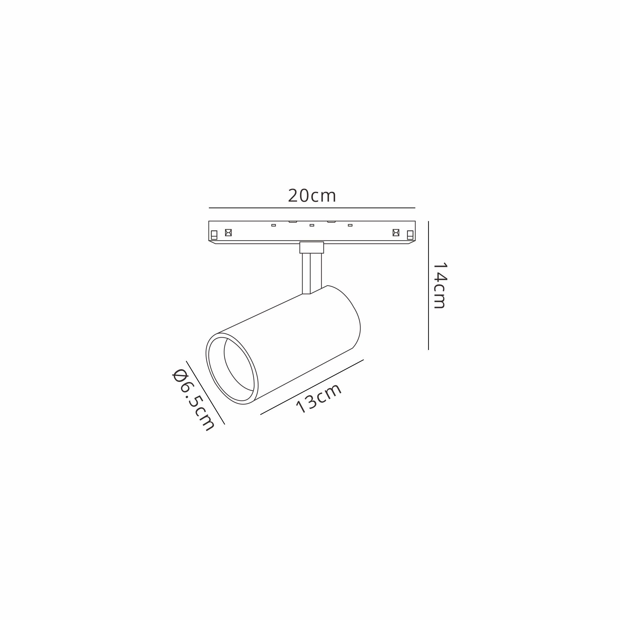 Magneto Spotlight, 20W LED, 4000K, 1650lm, Black, 3yrs Warranty