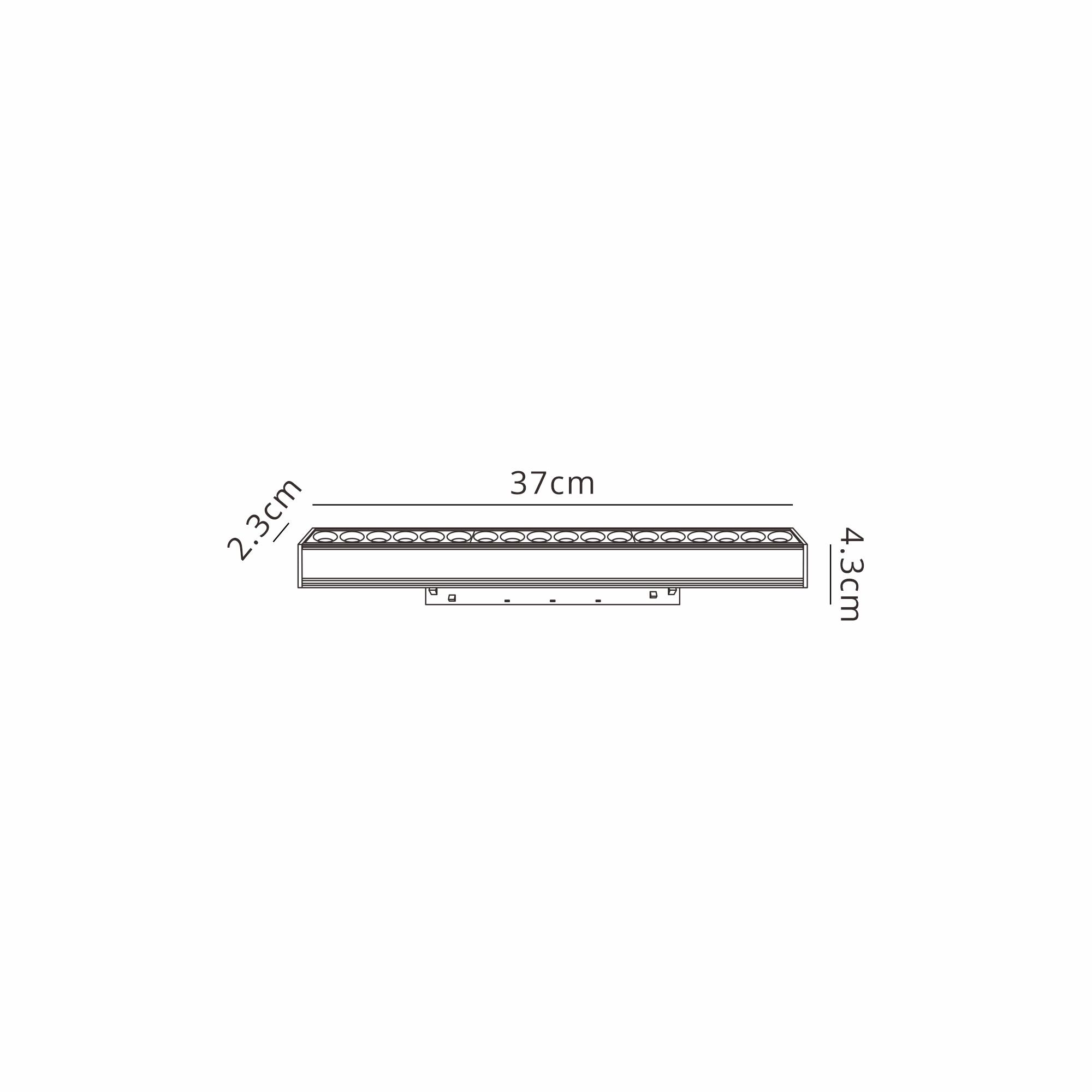 Magneto Linear Light COB, 370mm, 18W LED, 4000K, 1500lm, Black, 3yrs Warranty