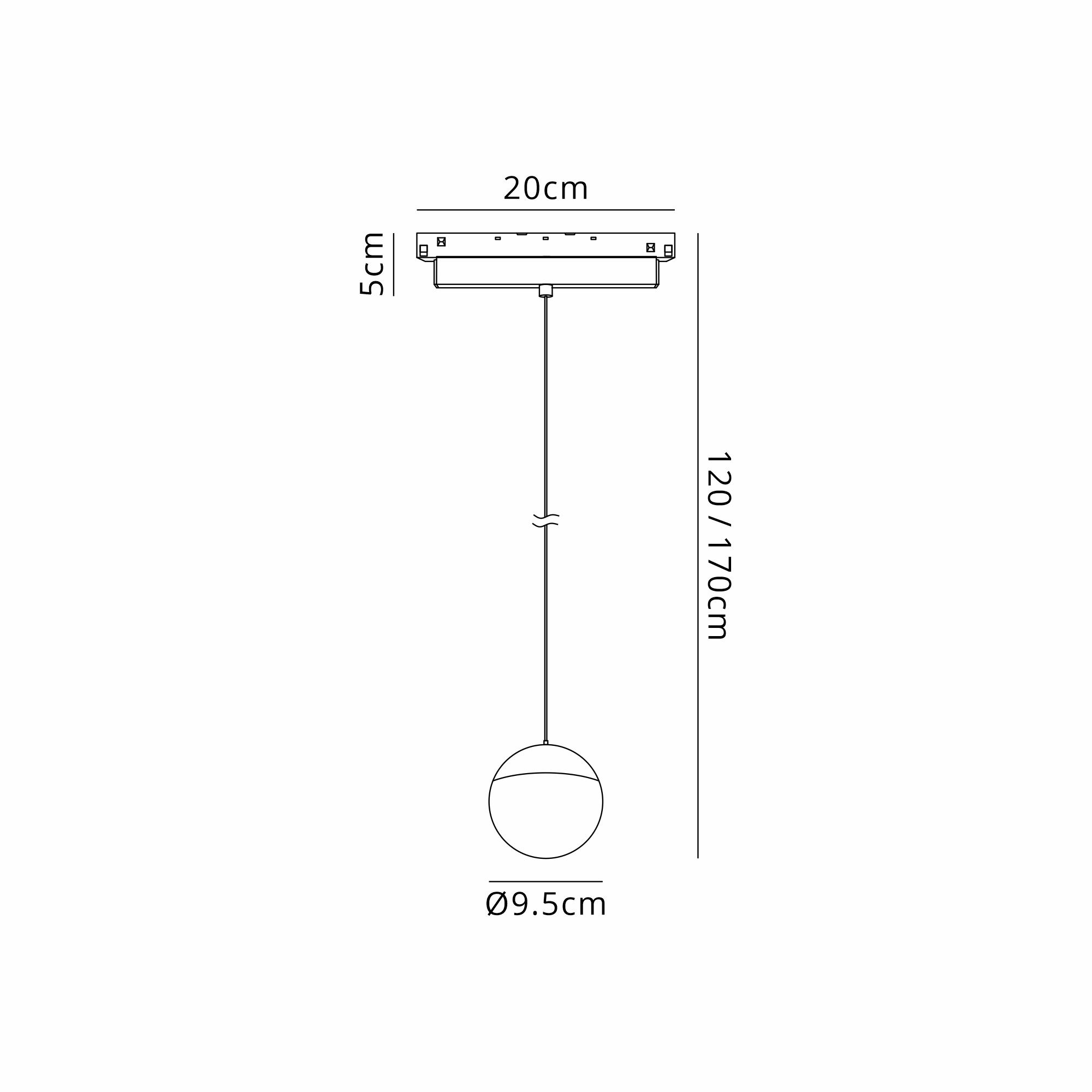 Magneto Track Ball Pendant, 10W LED, 4000K, 840lm, Black, 3yrs Warranty