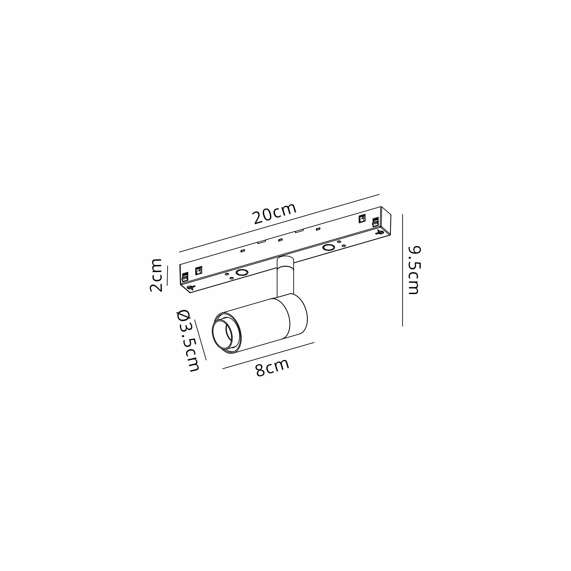 Magneto Track Spotlight Zoom, 7W LED, 3000K, 560lm, Black, 3yrs Warranty