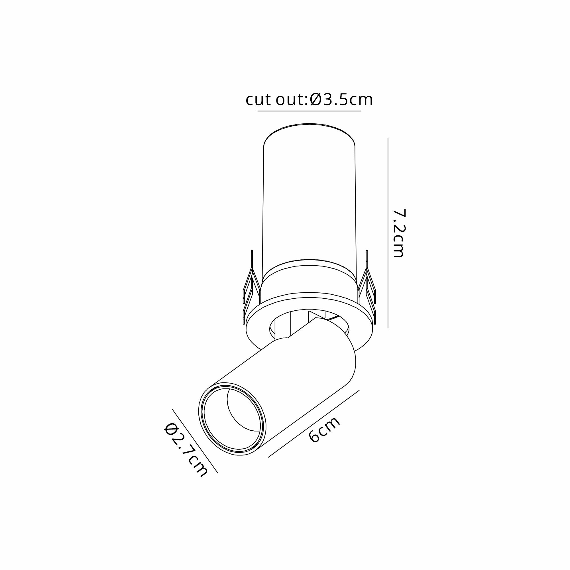Garda Mini Retractable Recessed Swivel Spotlight