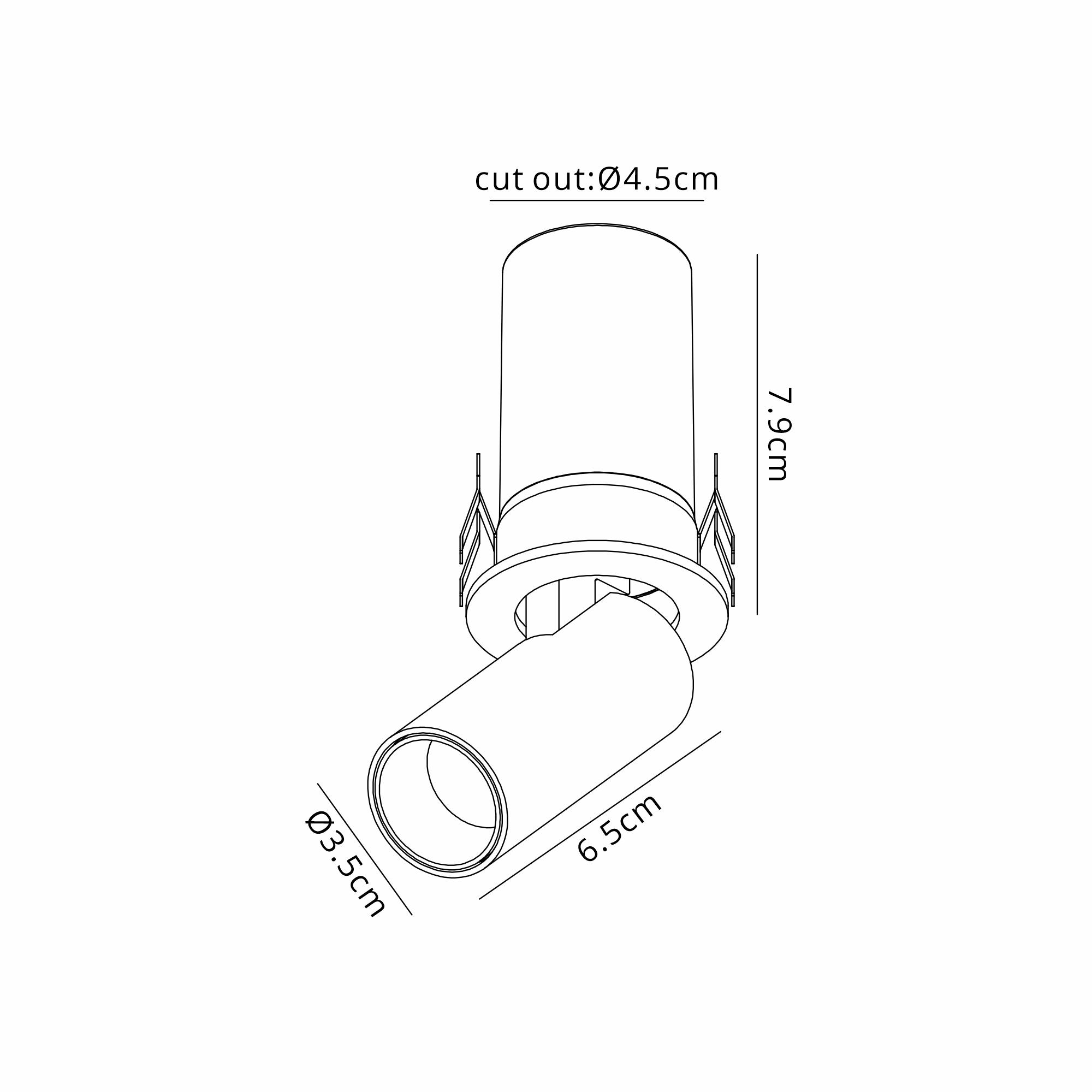 Garda Mini Retractable Recessed Swivel Spotlight