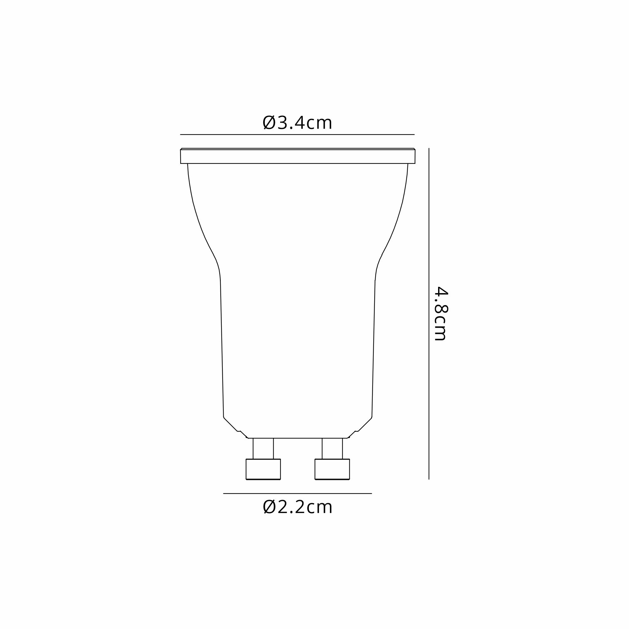 LED Mini Diameter 35mm GU10 (GU11) 4W Warm White 3000K 310lm