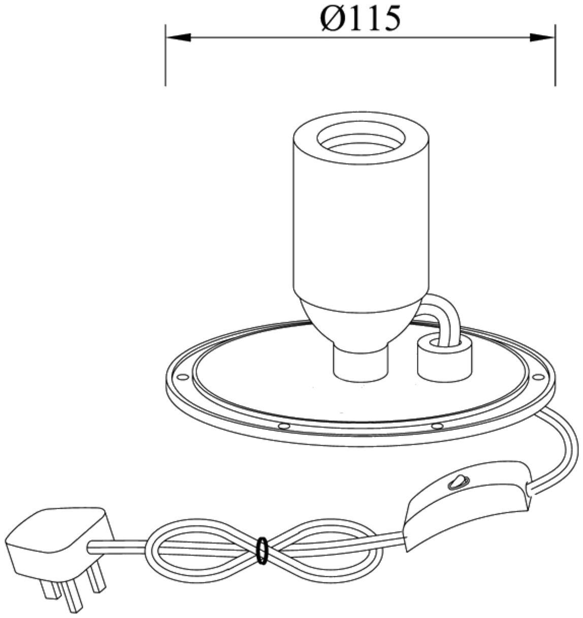 E27 Plate 1 Light CFL Indoor With Switch, White