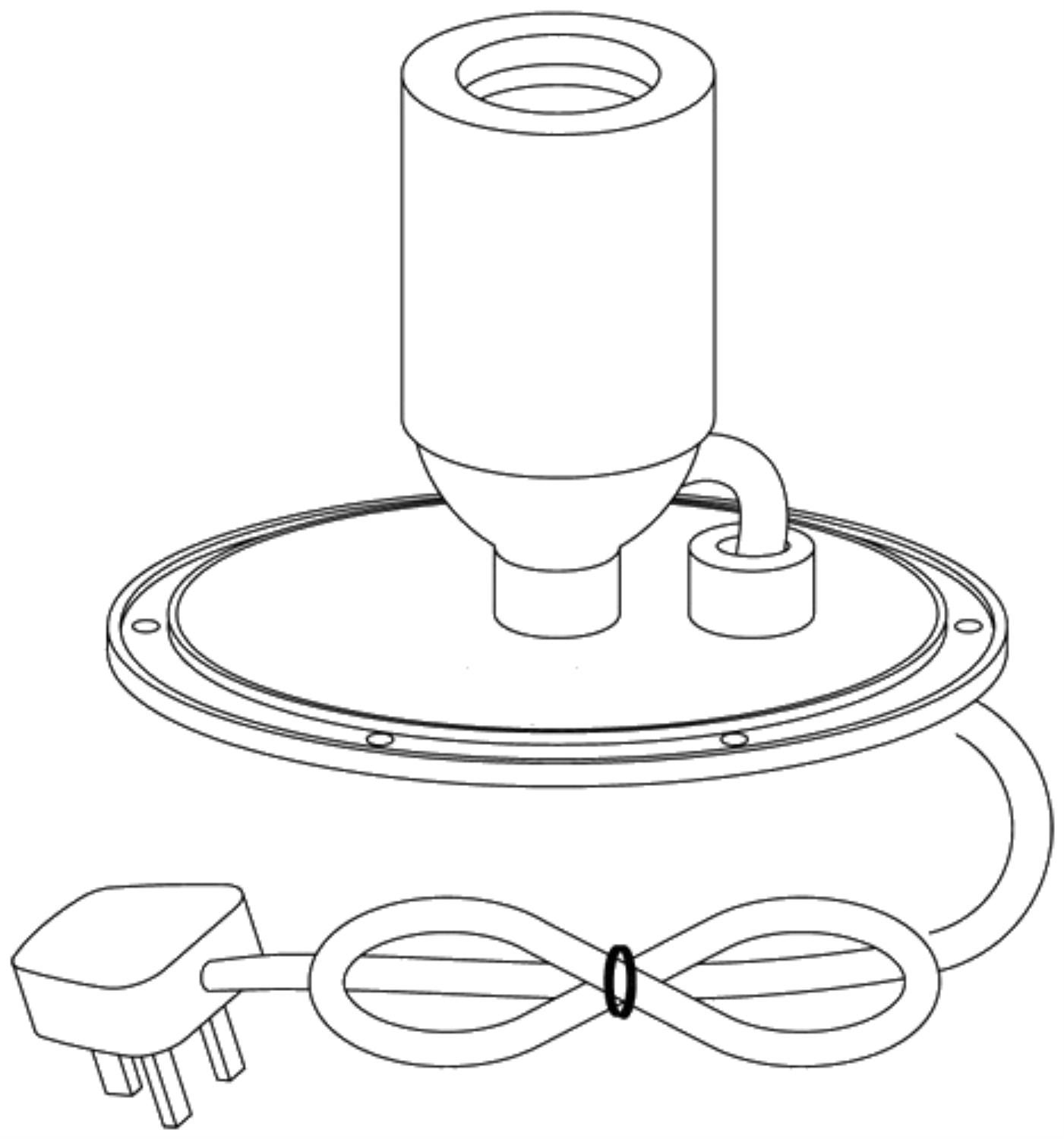E27 Plate 1 Light Outdoor IP44 Supplied With 5M Cable, White
