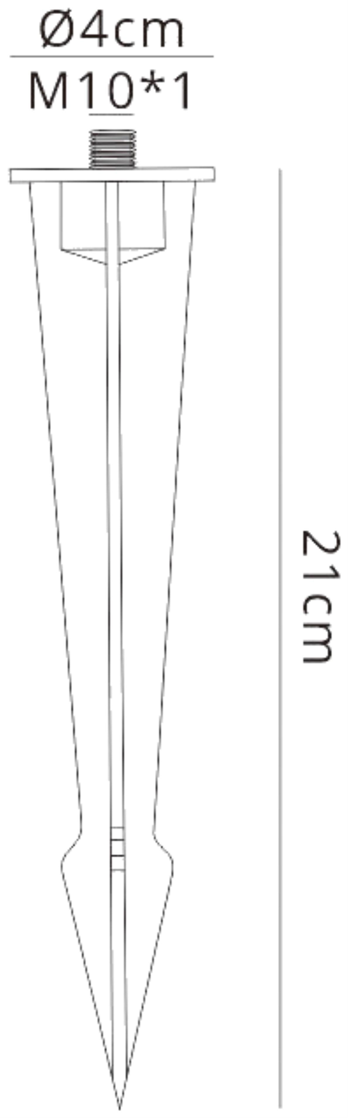 Ground Spike Medium 40 x 210mm, Aluminium Black