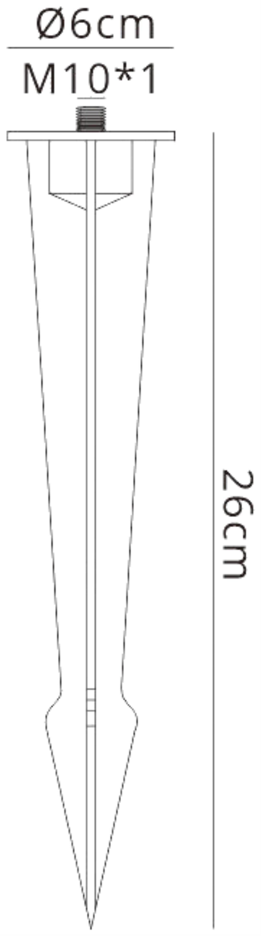 Ground Spike Large 60 x 260mm, Aluminium Black