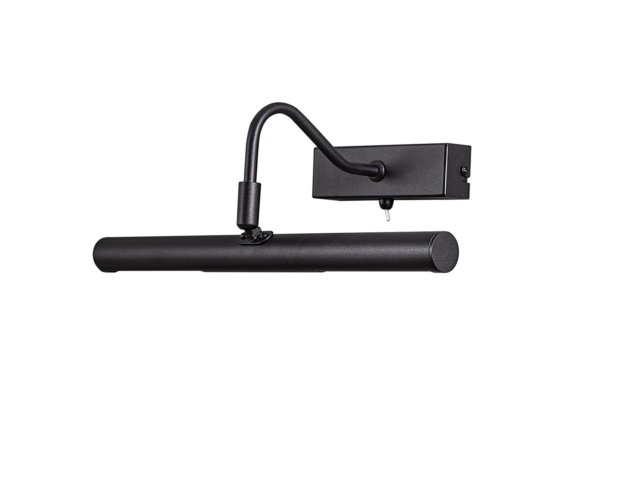 Abacus 35cm 8W Replaceable LED Dimmable Wall/Picture Light Switched 3000K Satin Black