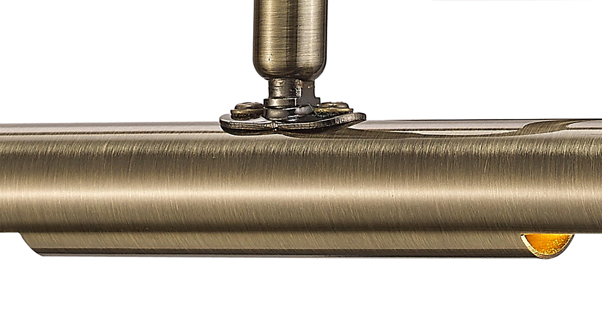 Abacus 35cm 8W Replaceable LED Dimmable Wall/Picture Light Switched 4000K Antique Brass
