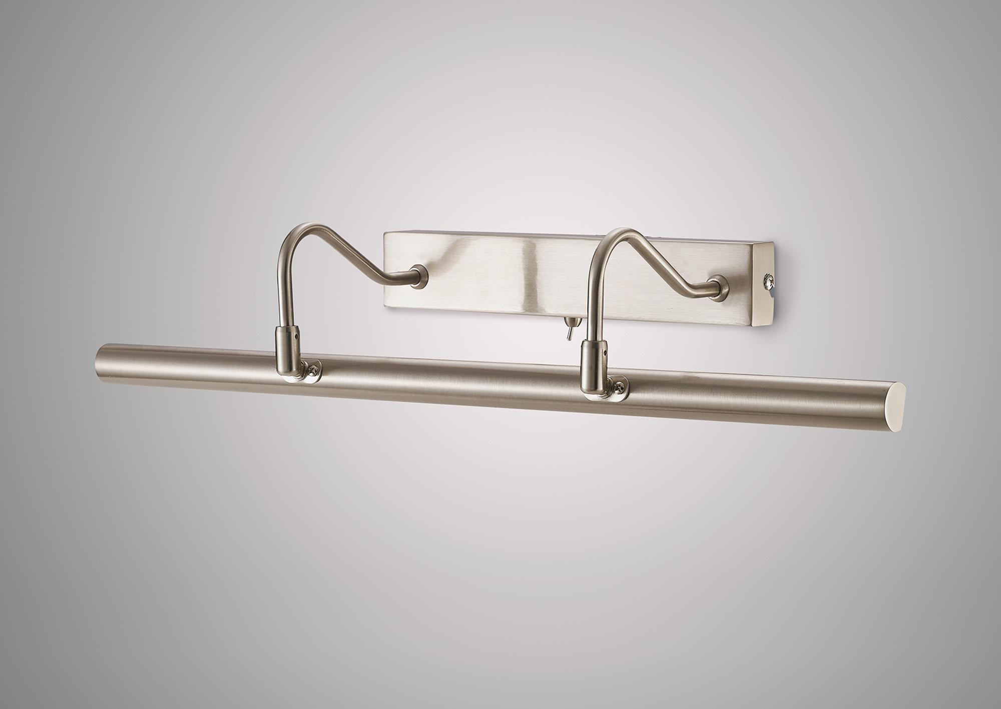Abacus 60cm 16W Replaceable LED Dimmable Wall/Picture Light Switched 4000K Satin Nickel