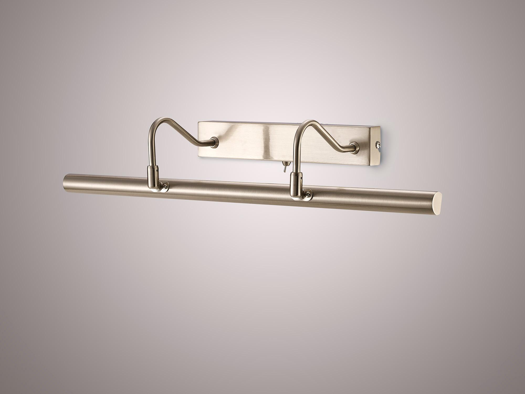 Abacus 60cm 16W Replaceable LED Dimmable Wall/Picture Light Switched 6000K Satin Nickel