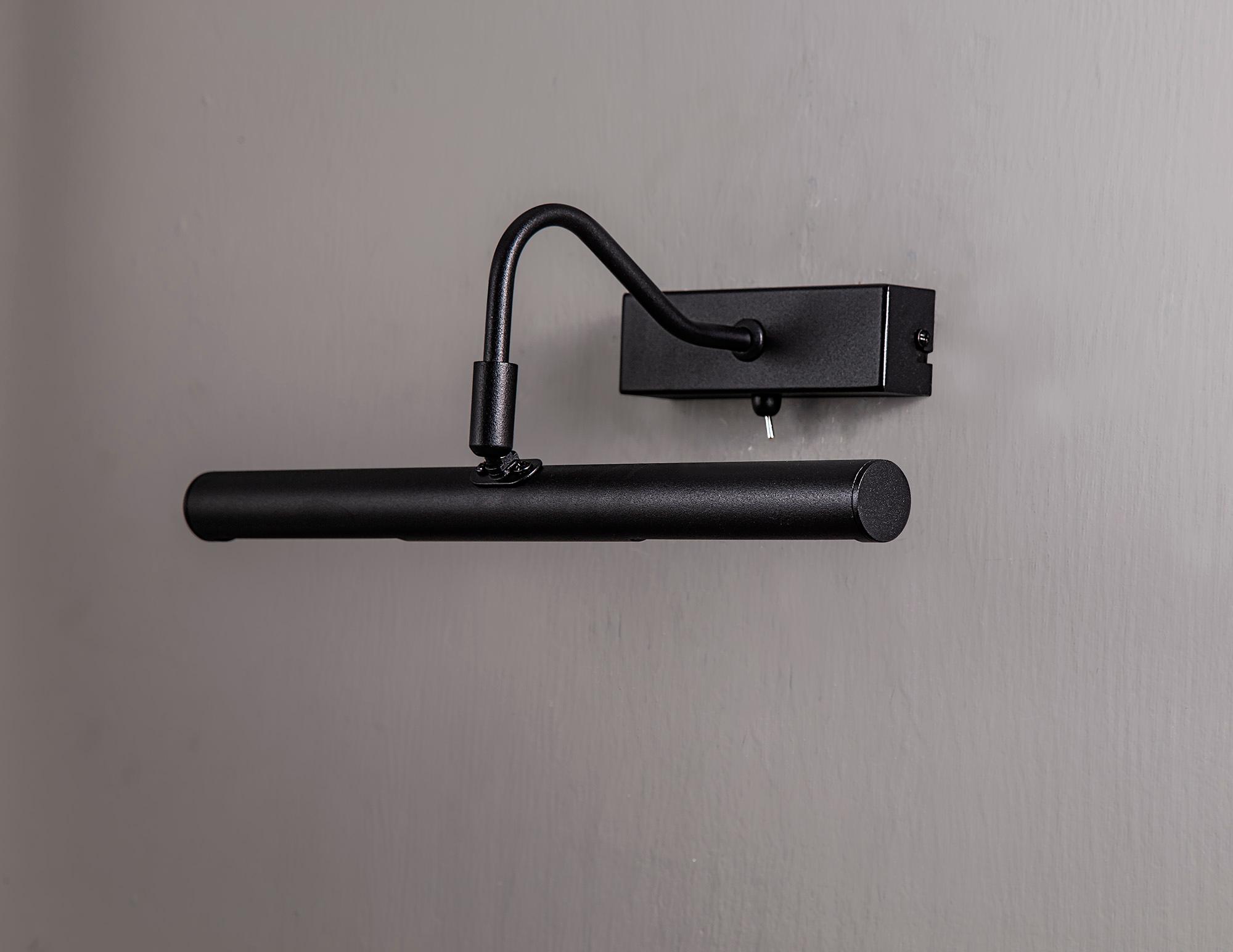Abacus 35cm 8W Replaceable LED Dimmable Wall/Picture Light Switched 6000K Satin Black