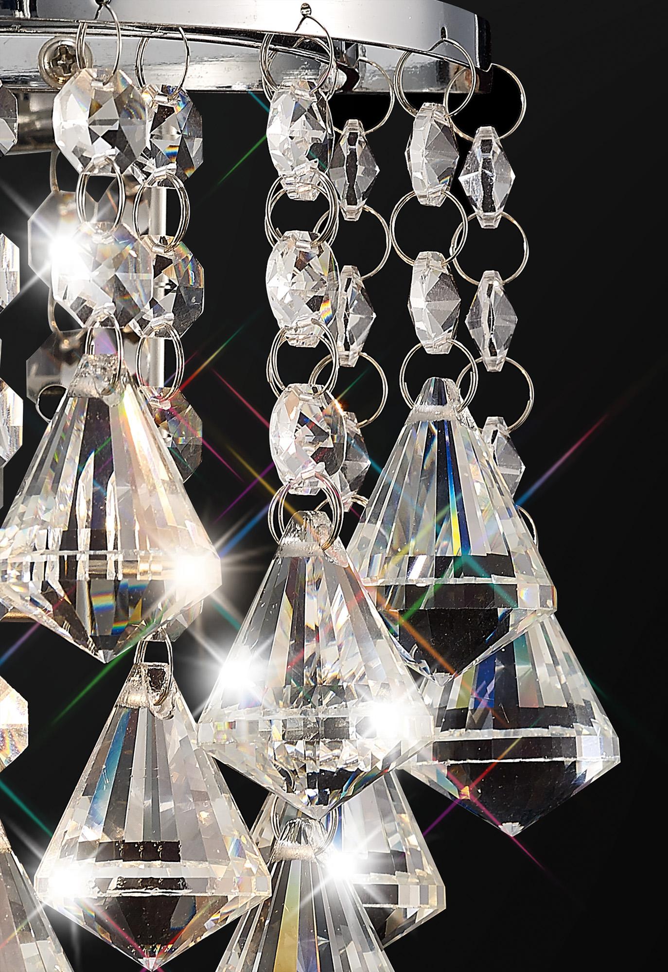 Acton Wall Lamp 1 Light E14 Switched Polished Chrome/Prism Crystal