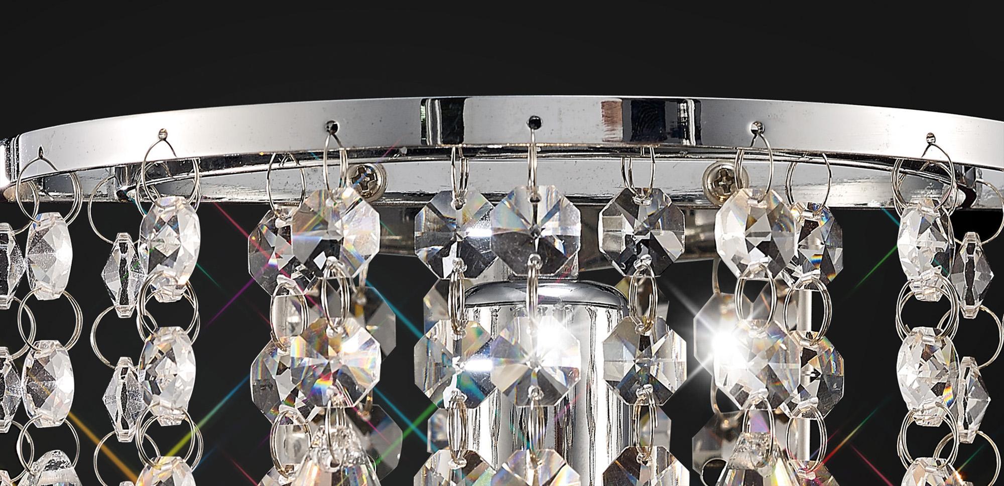 Acton Wall Lamp 1 Light E14 Switched Polished Chrome/Prism Crystal