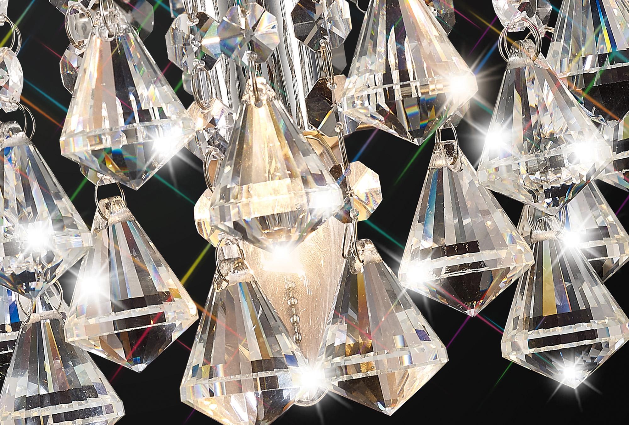 Acton Wall Lamp 1 Light E14 Switched Polished Chrome/Prism Crystal