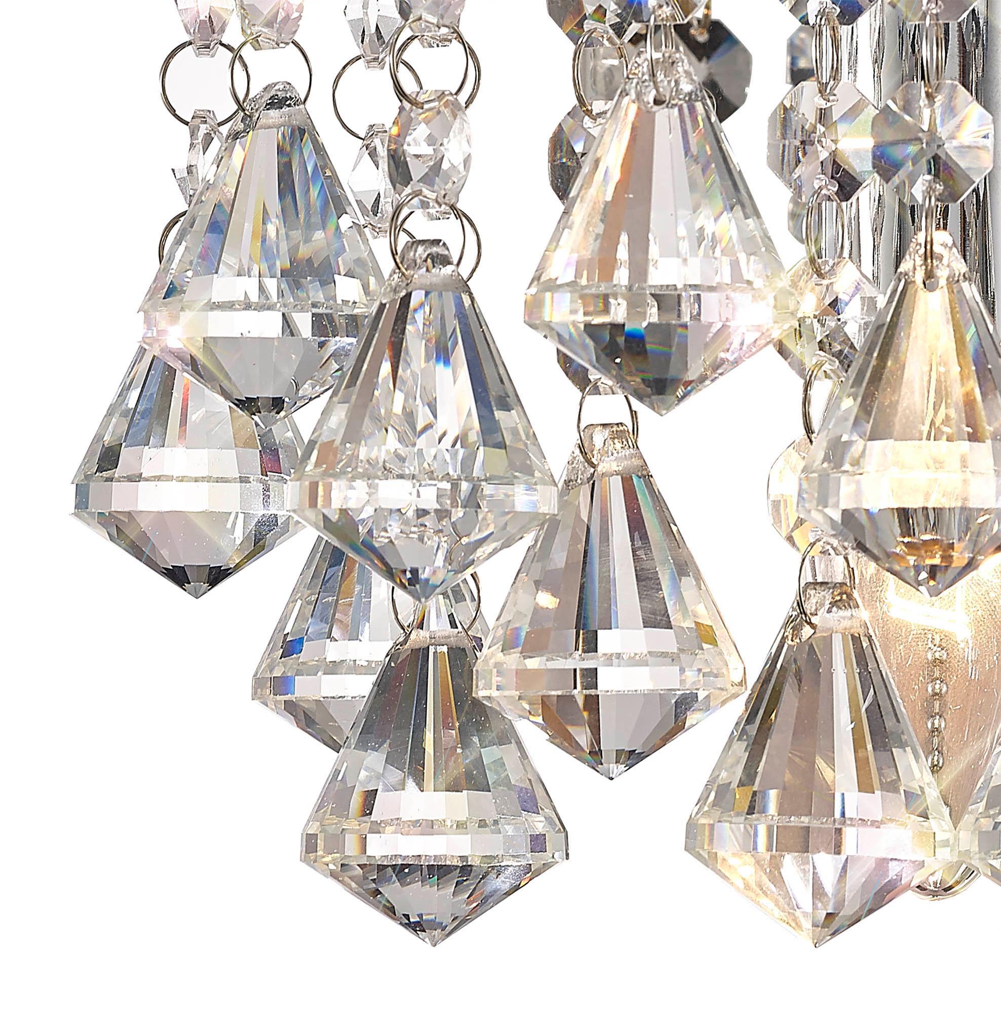 Acton Wall Lamp 1 Light E14 Switched Polished Chrome/Prism Crystal