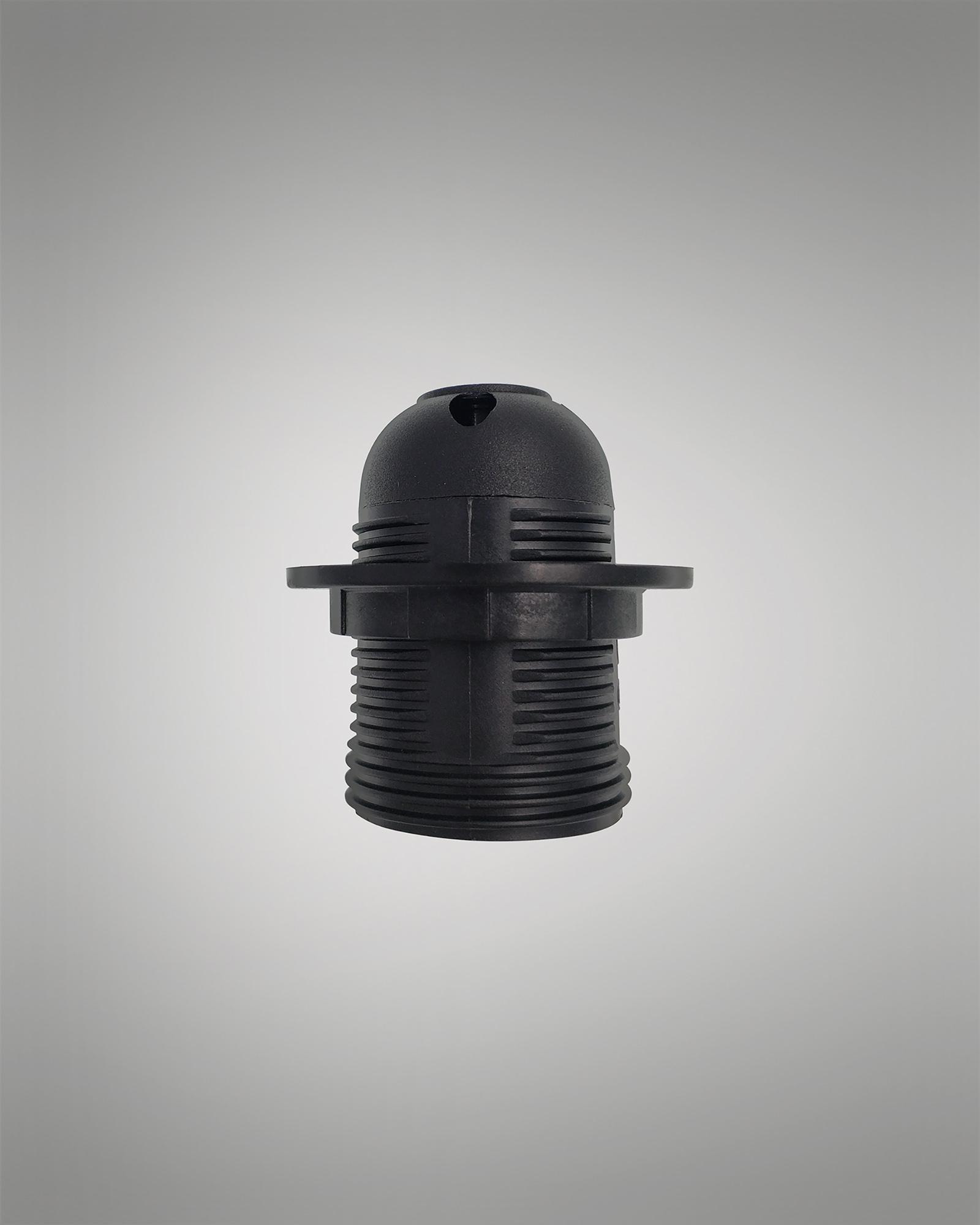 Additions E27 Black Continental Lampholder With Shade Ring