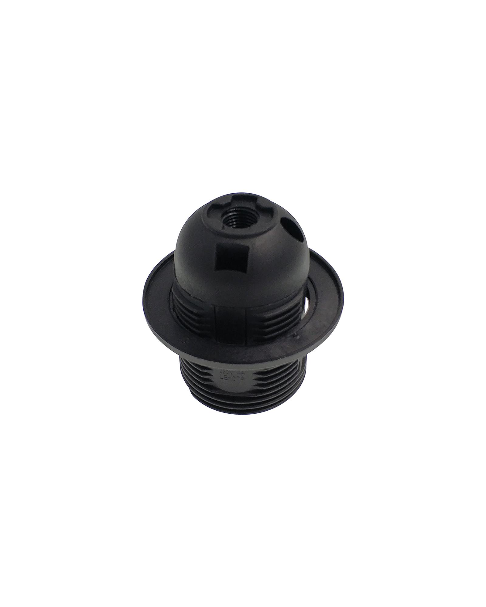 Additions E27 Black Continental Lampholder With Shade Ring