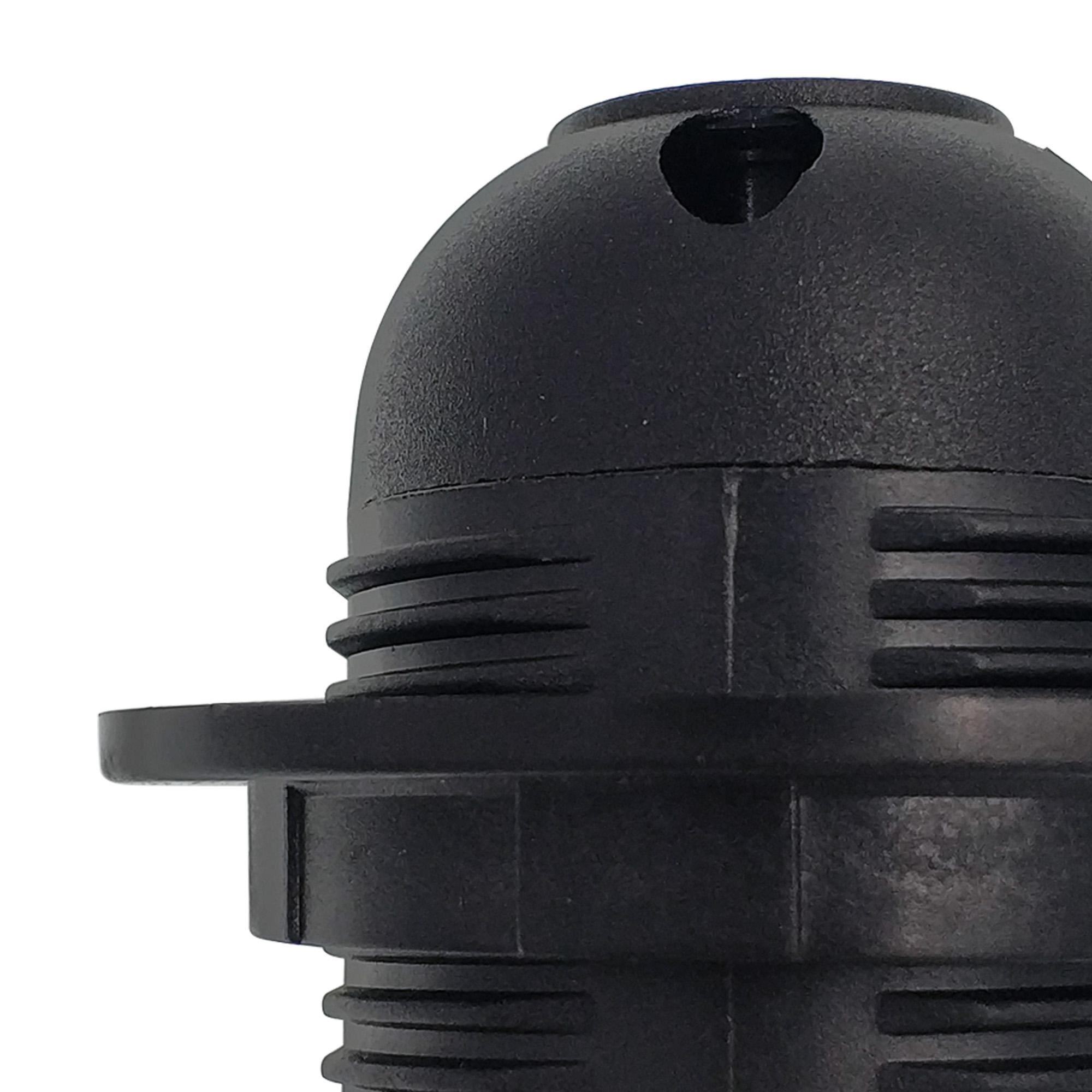 Additions E27 Black Continental Lampholder With Shade Ring